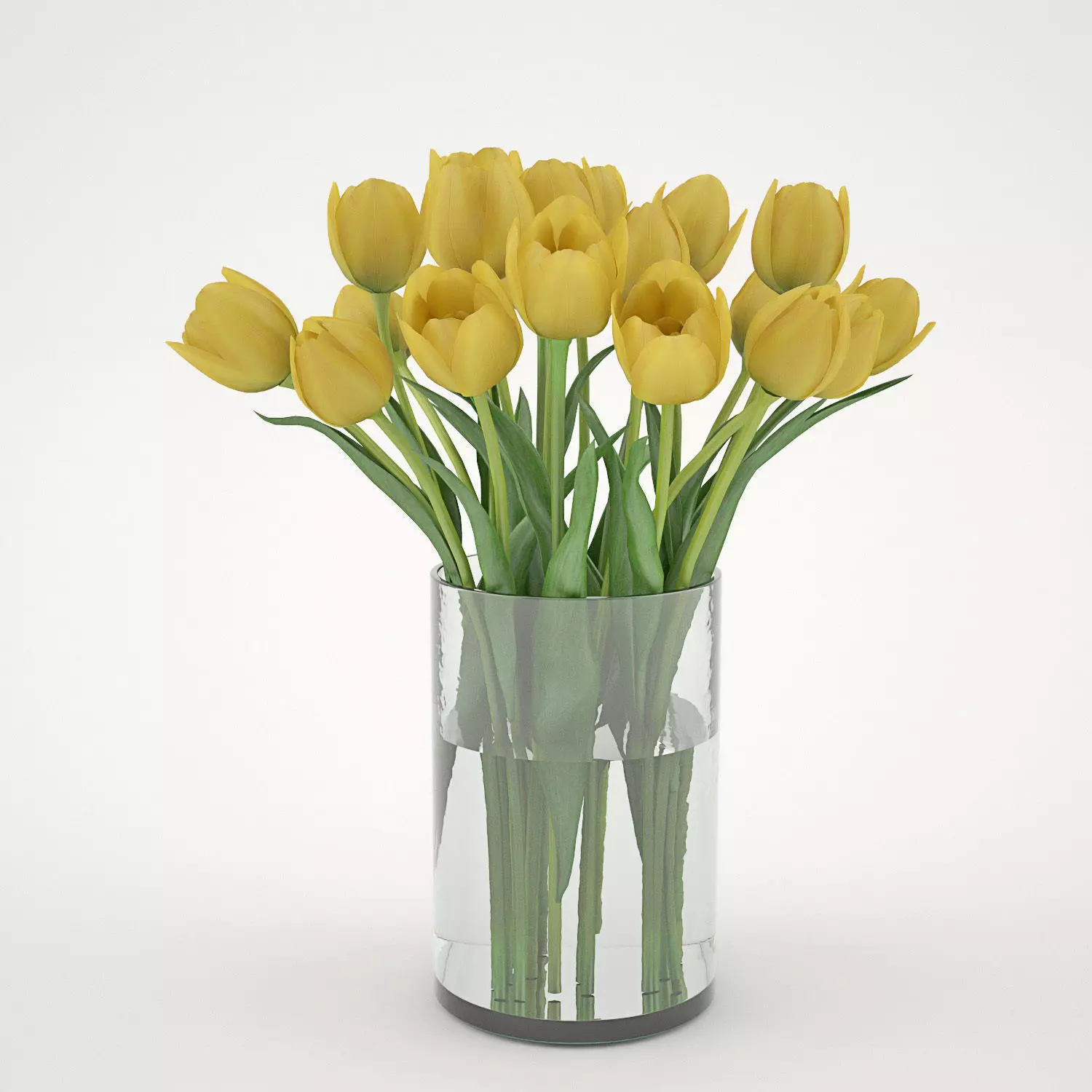 Yellew Tulips 3D model