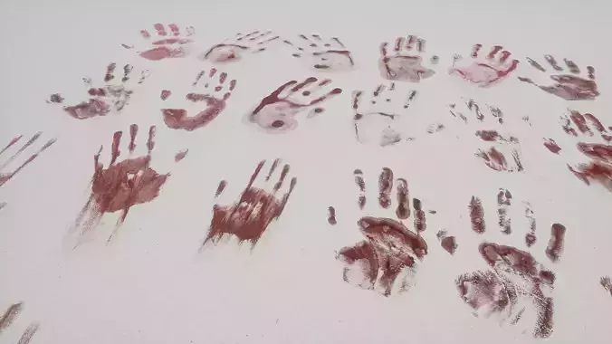 Blood-Miscellaneous group of bloody hand prints