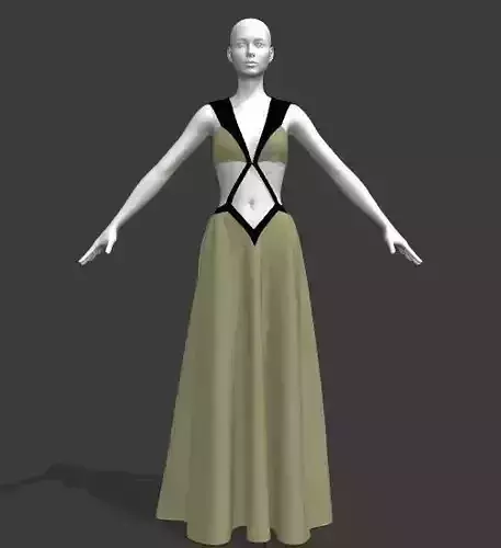 Woman strap ball gown