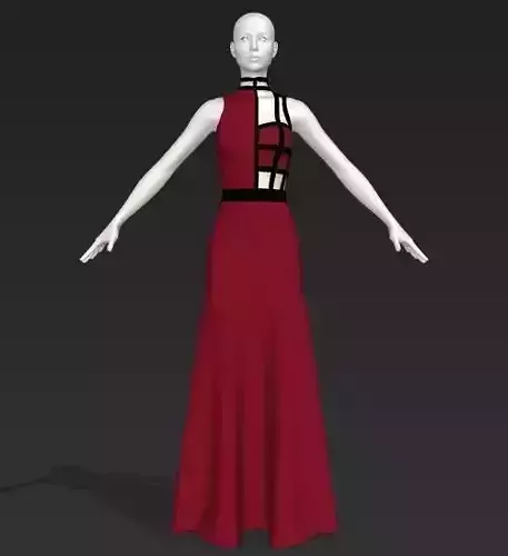 woman cut out long dress