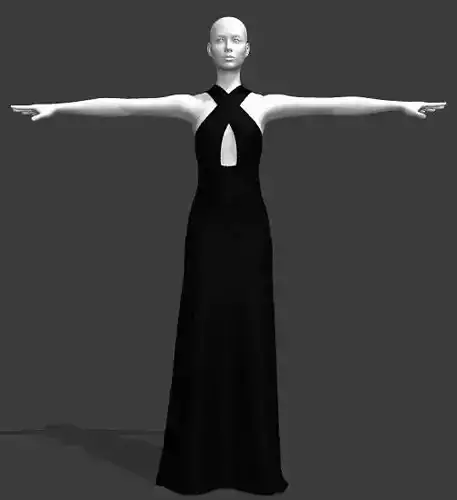 Woman black gown