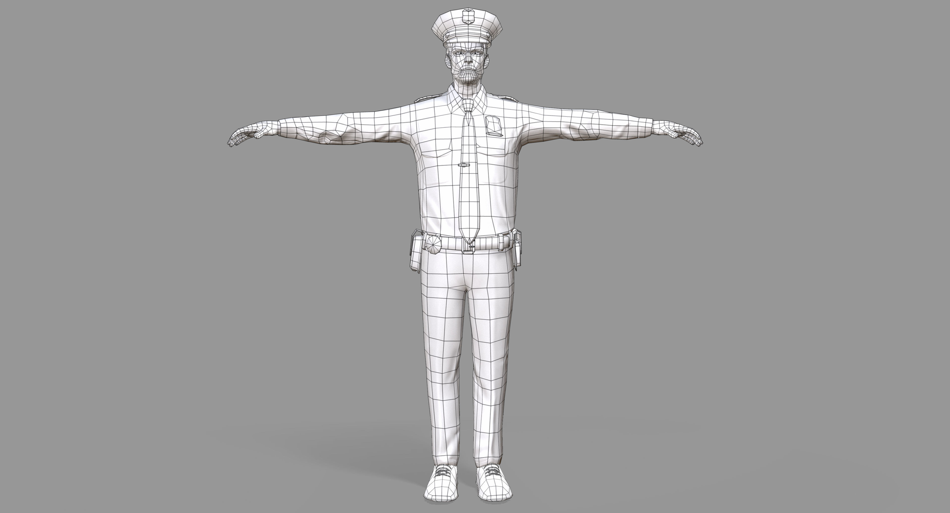 Police Man Low-poly 3D model_24