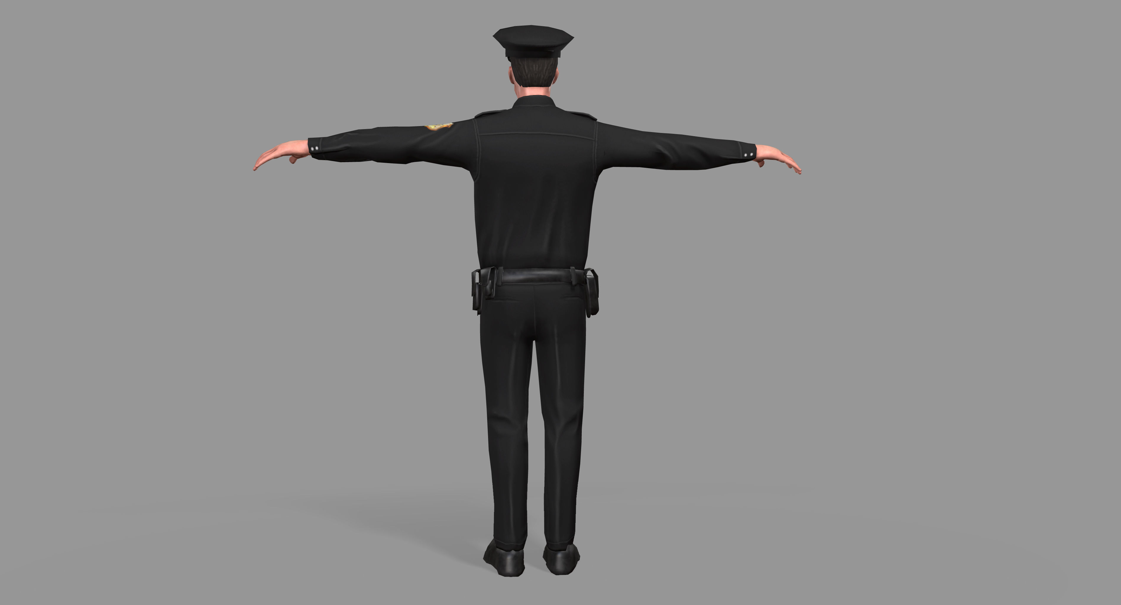 Police Man Low-poly 3D model_5