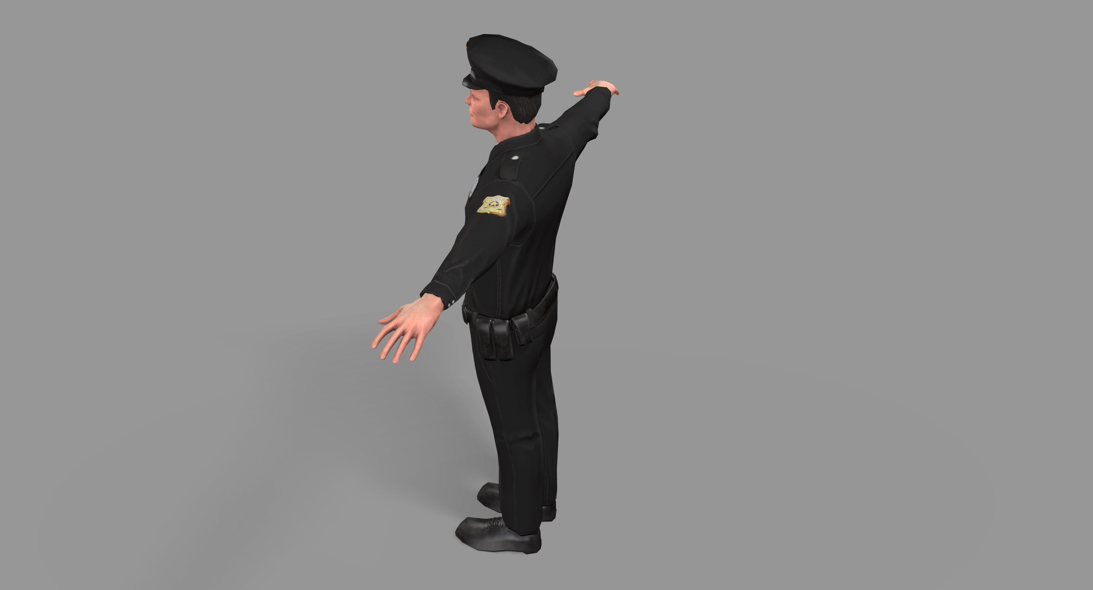 Police Man Low-poly 3D model_14