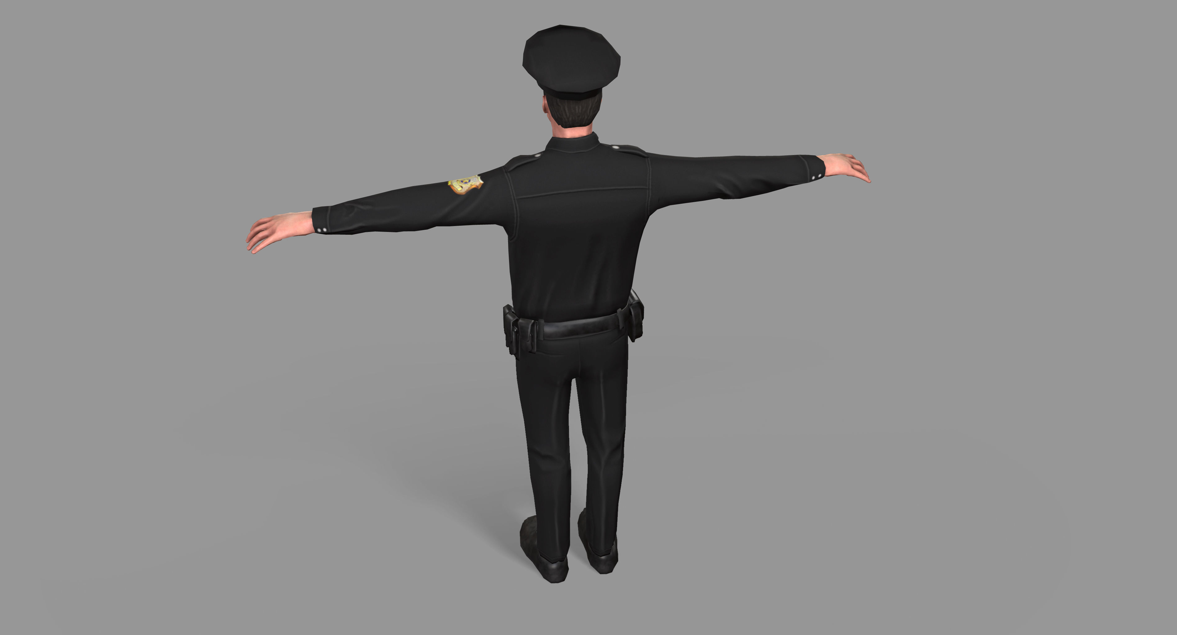 Police Man Low-poly 3D model_13