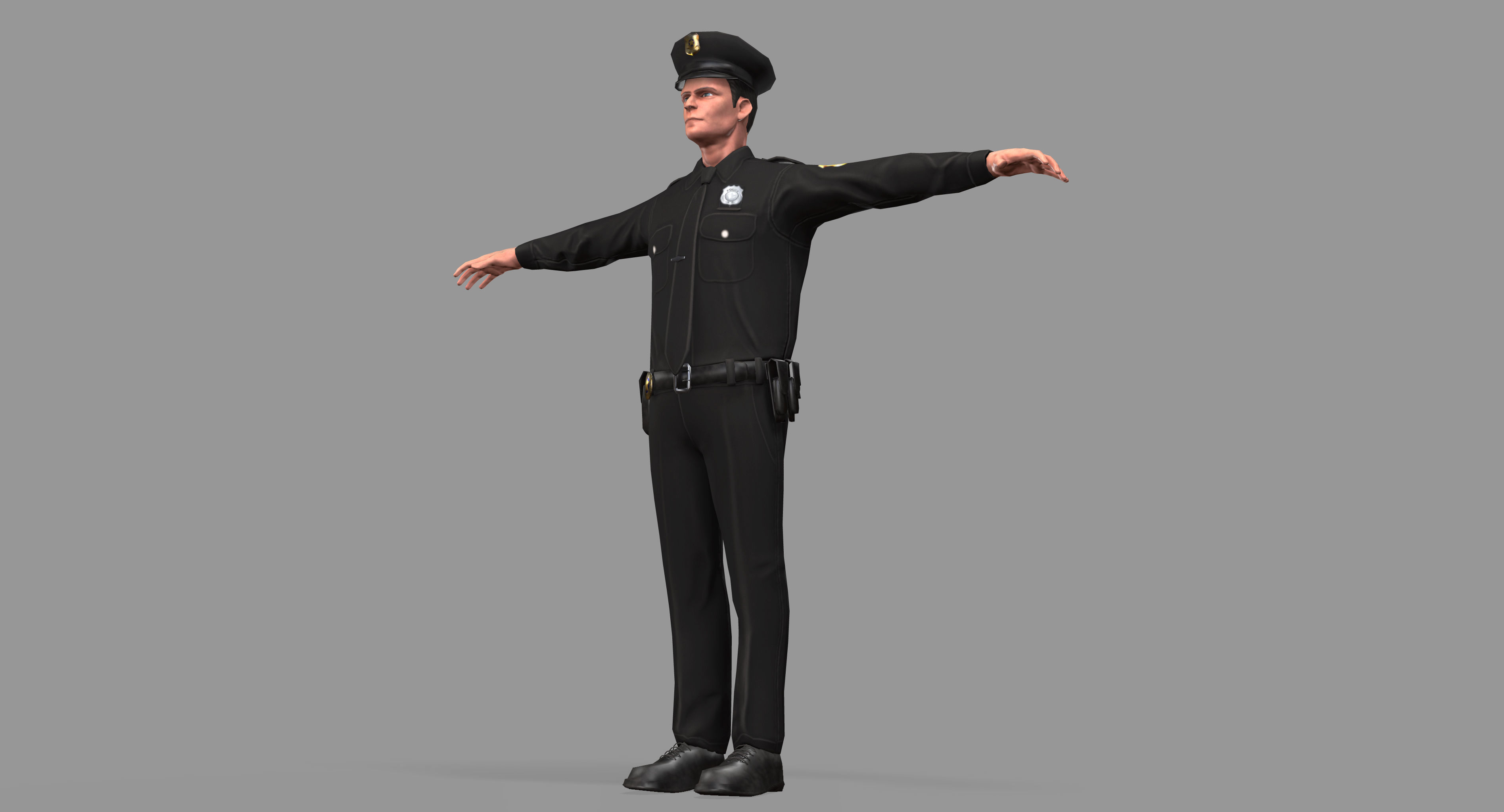 Police Man Low-poly 3D model_22
