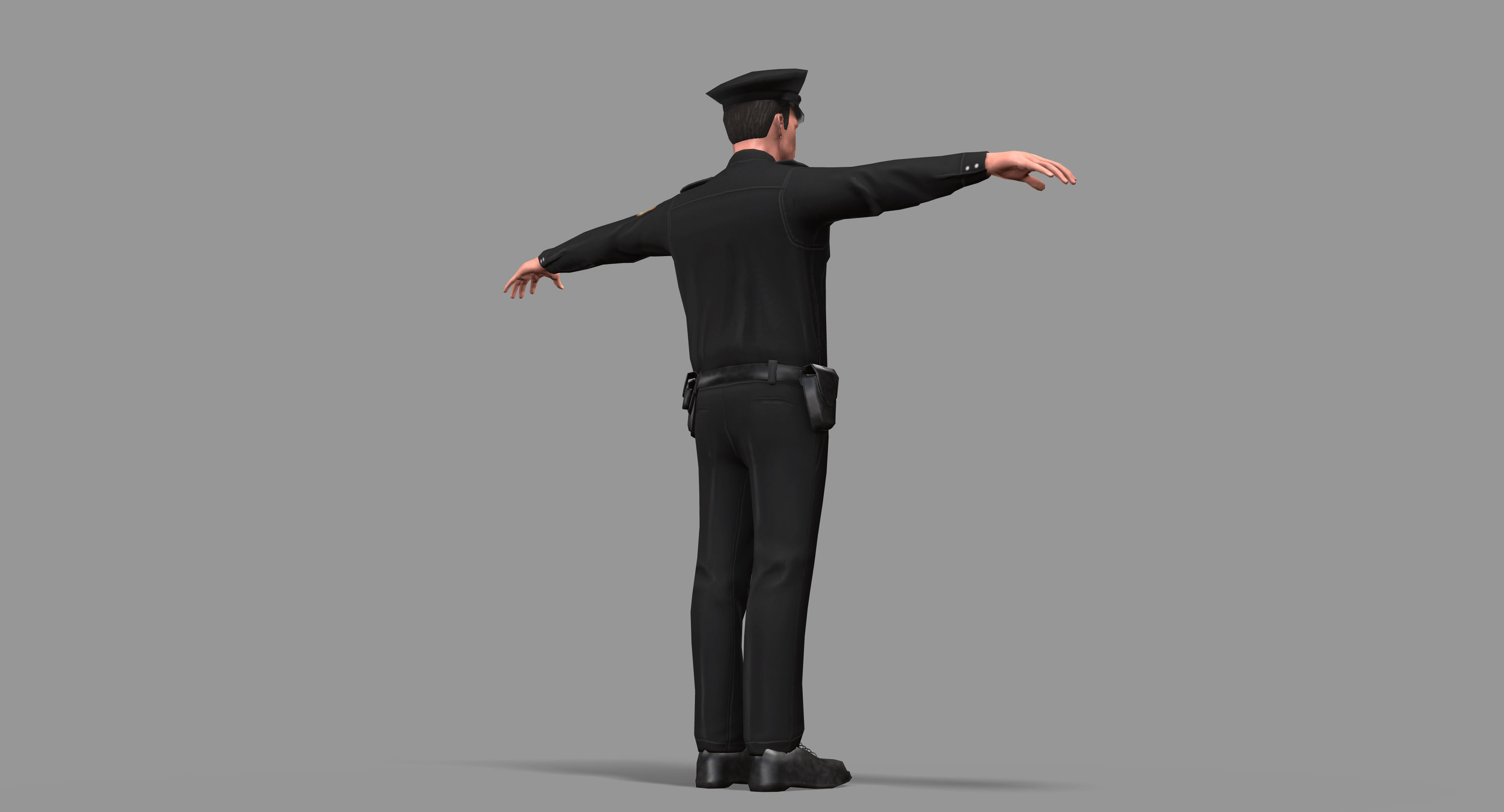 Police Man Low-poly 3D model_19