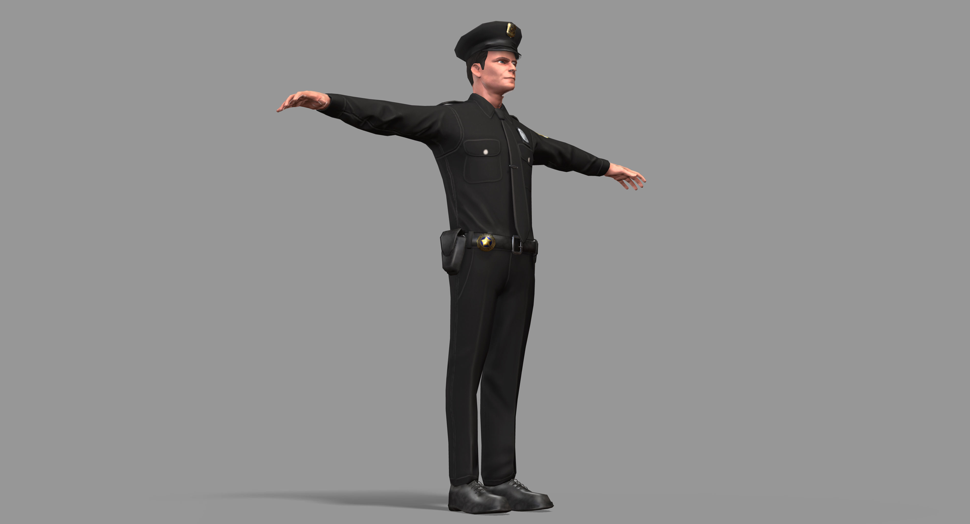 Police Man Low-poly 3D model_18