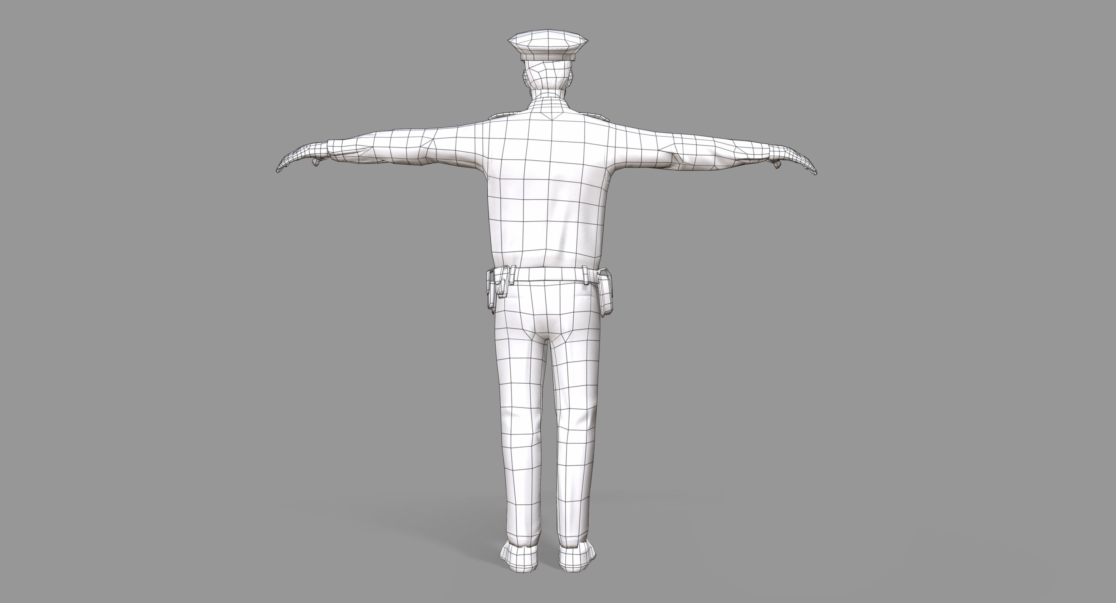 Police Man Low-poly 3D model_25