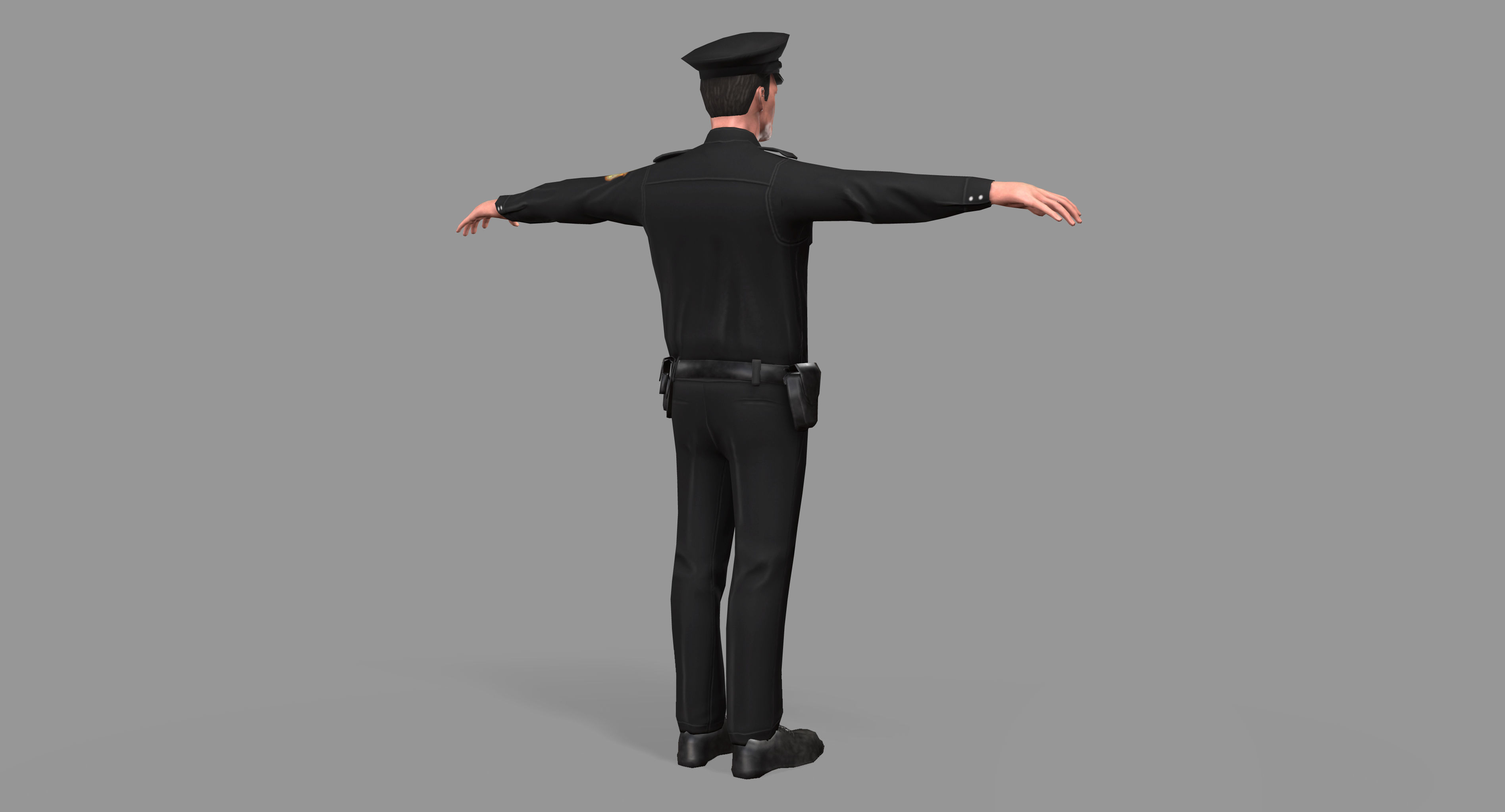 Police Man Low-poly 3D model_4