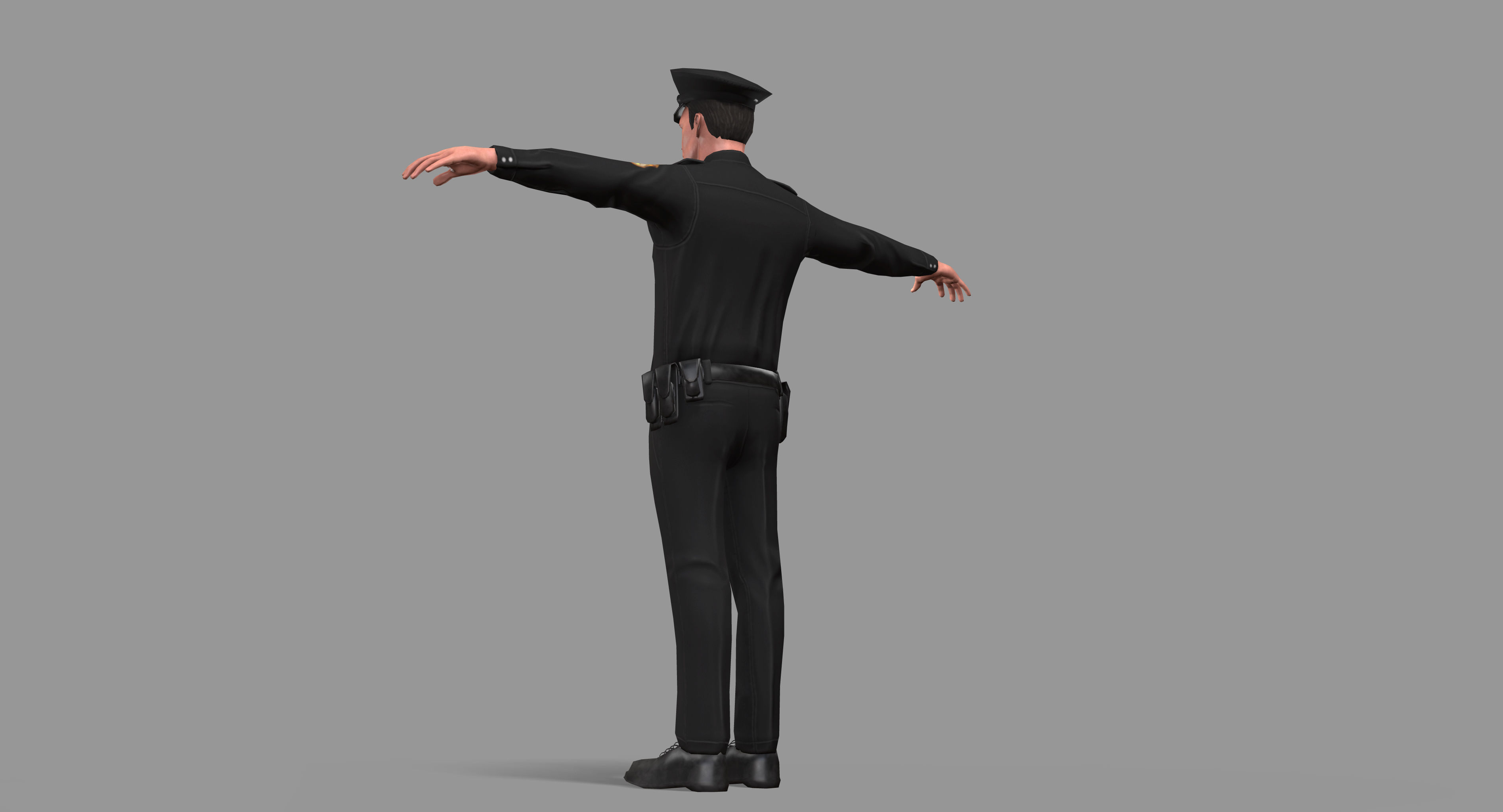 Police Man Low-poly 3D model_21