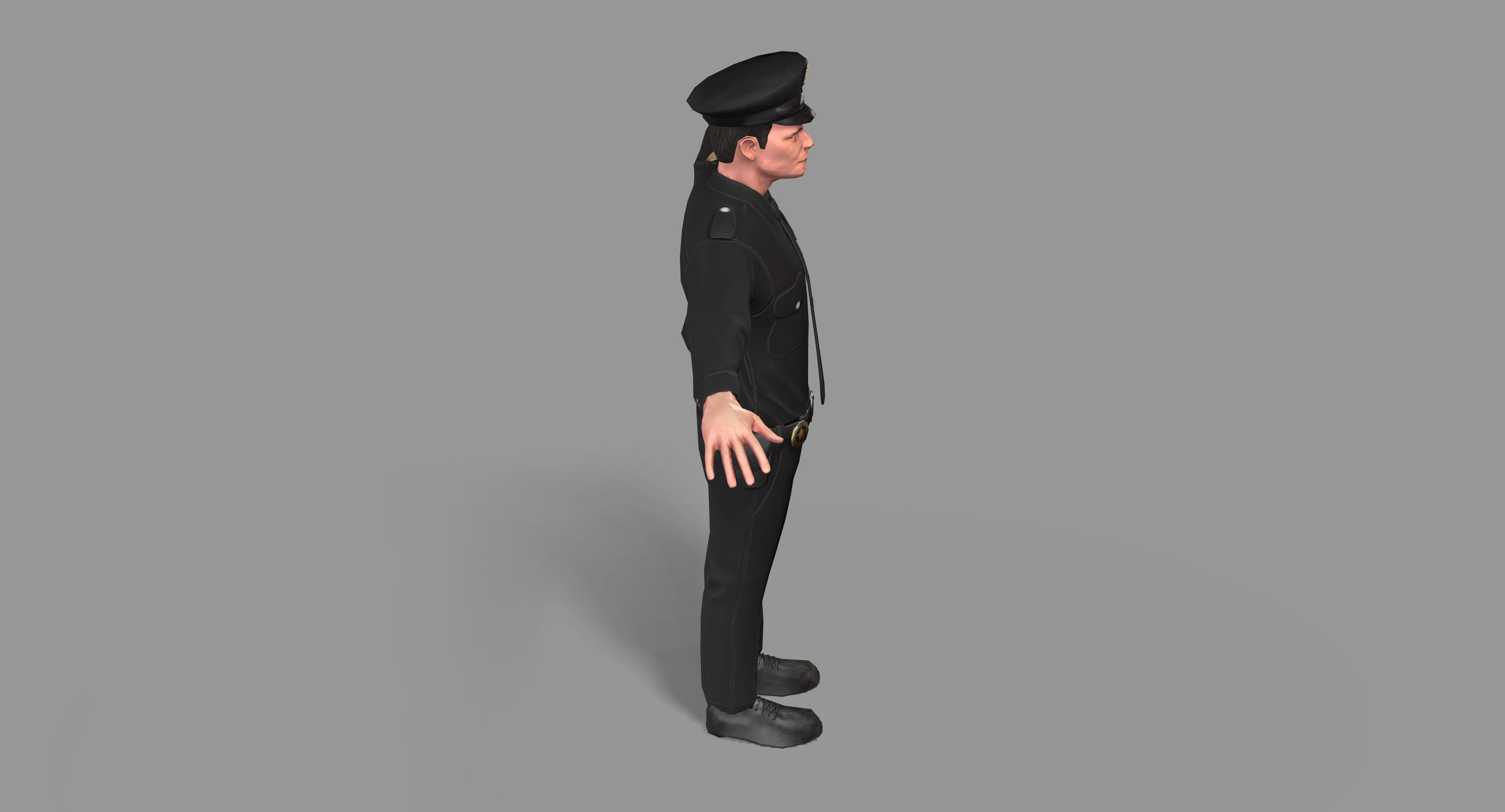 Police Man Low-poly 3D model_11