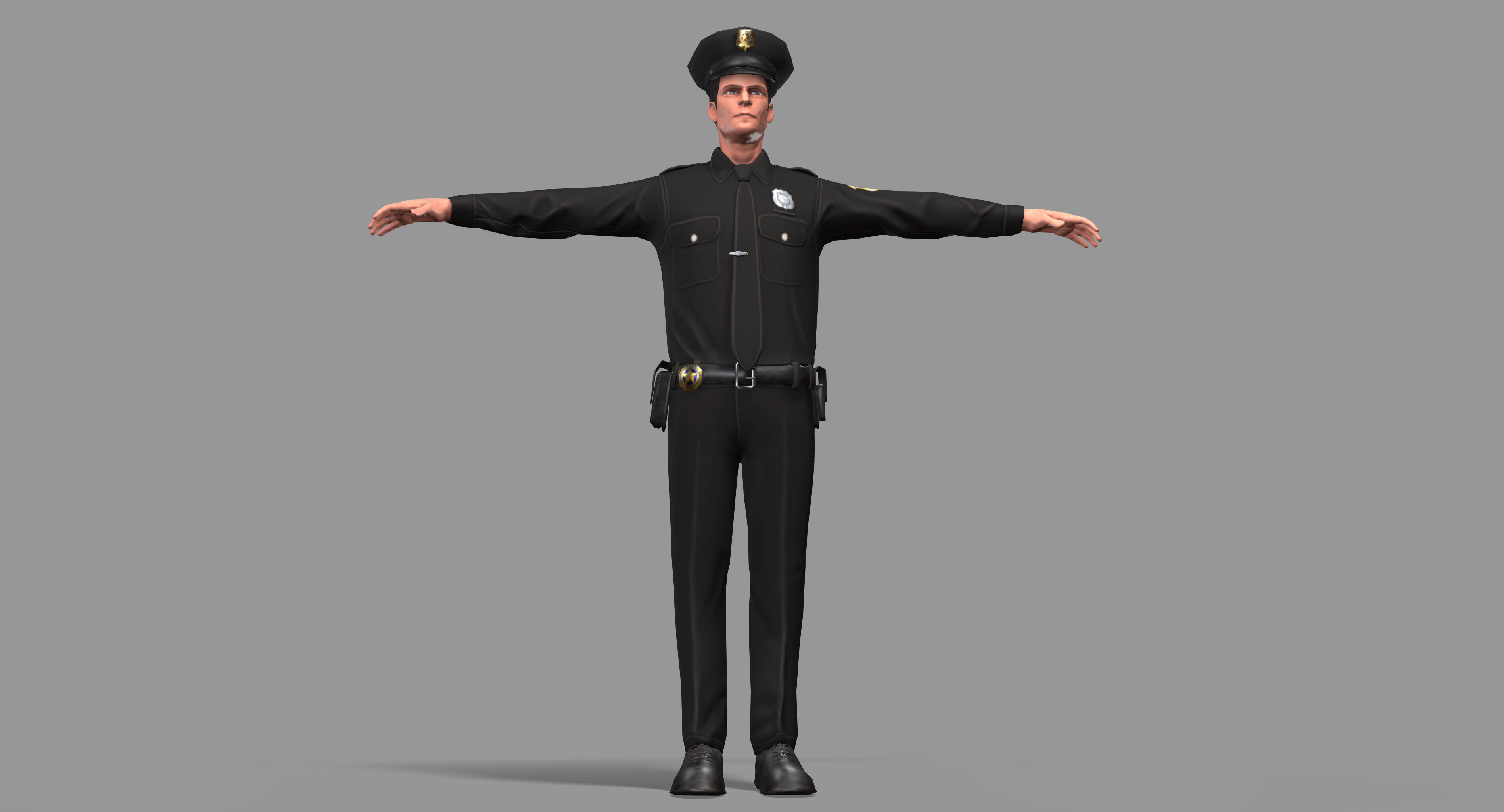 Police Man Low-poly 3D model_17