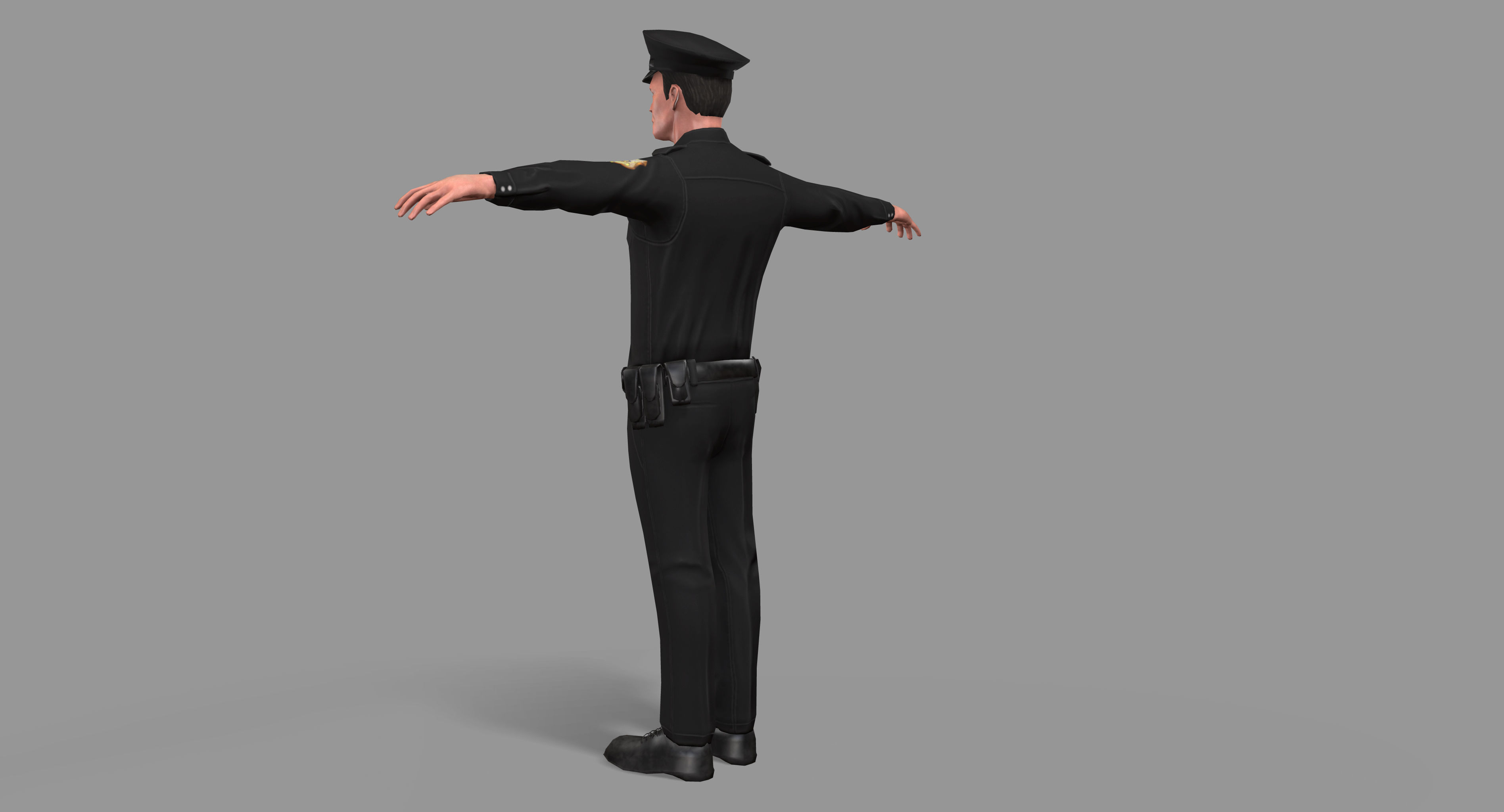 Police Man Low-poly 3D model_6