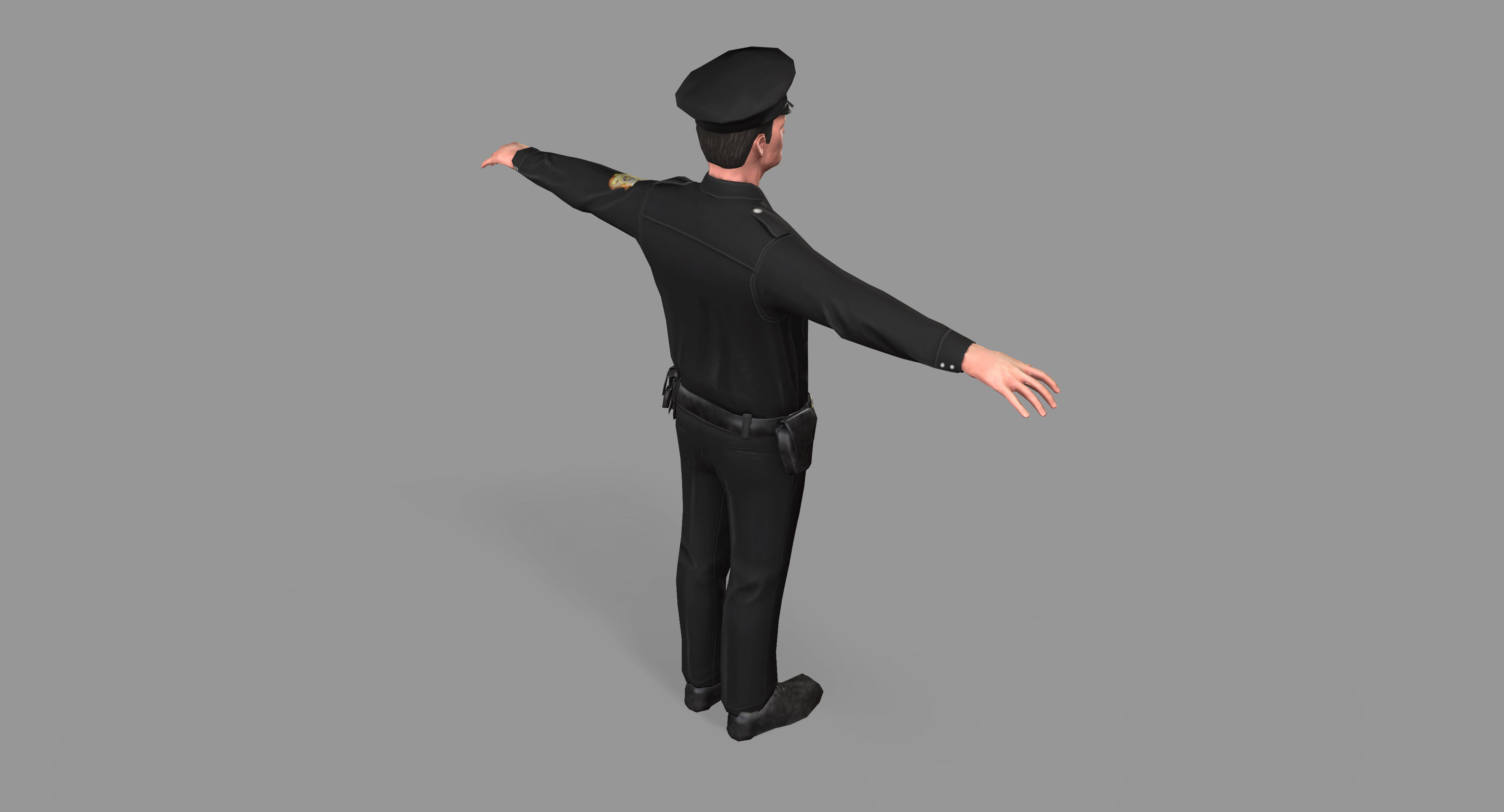 Police Man Low-poly 3D model_12