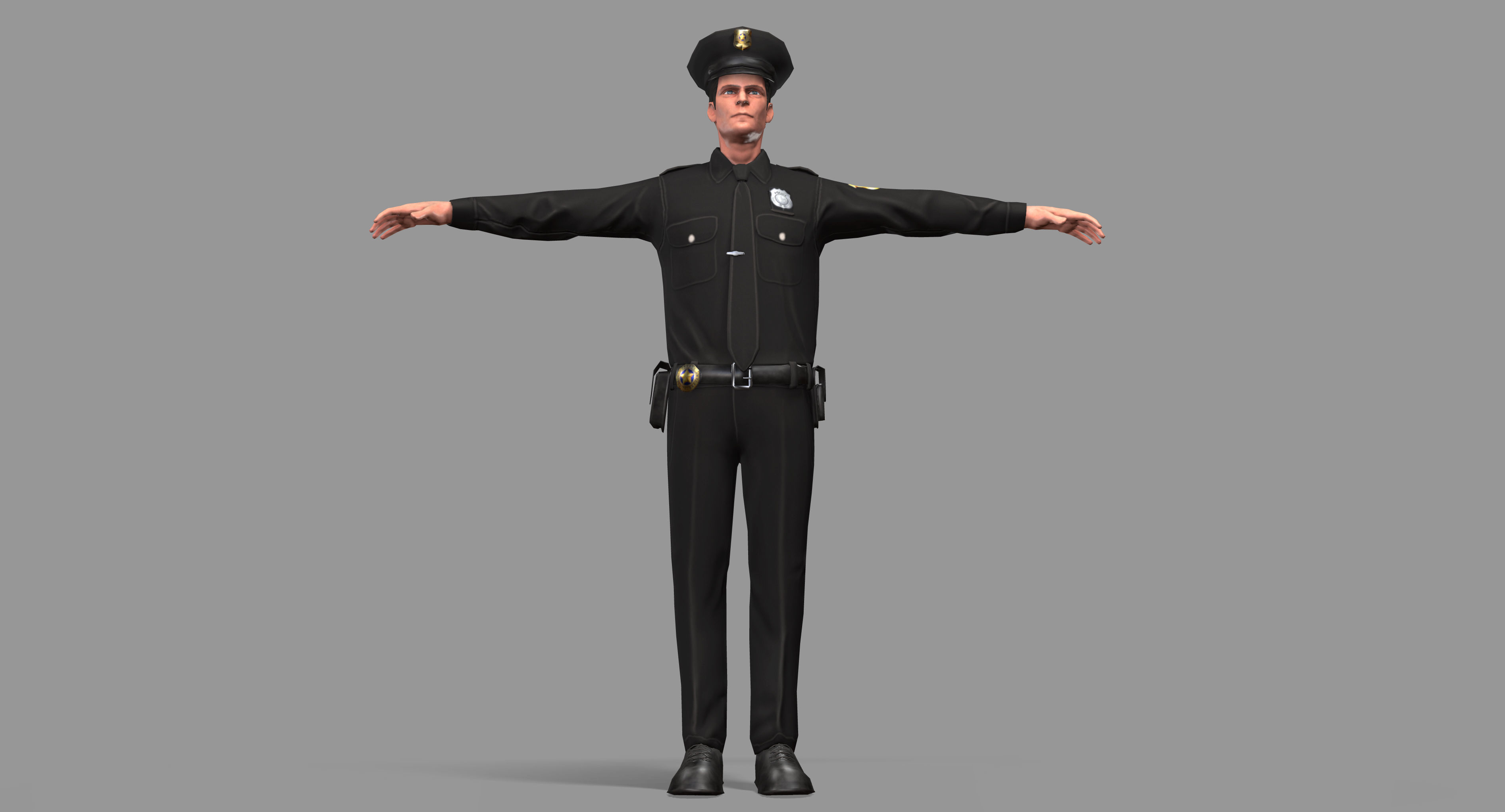 Police Man Low-poly 3D model_23