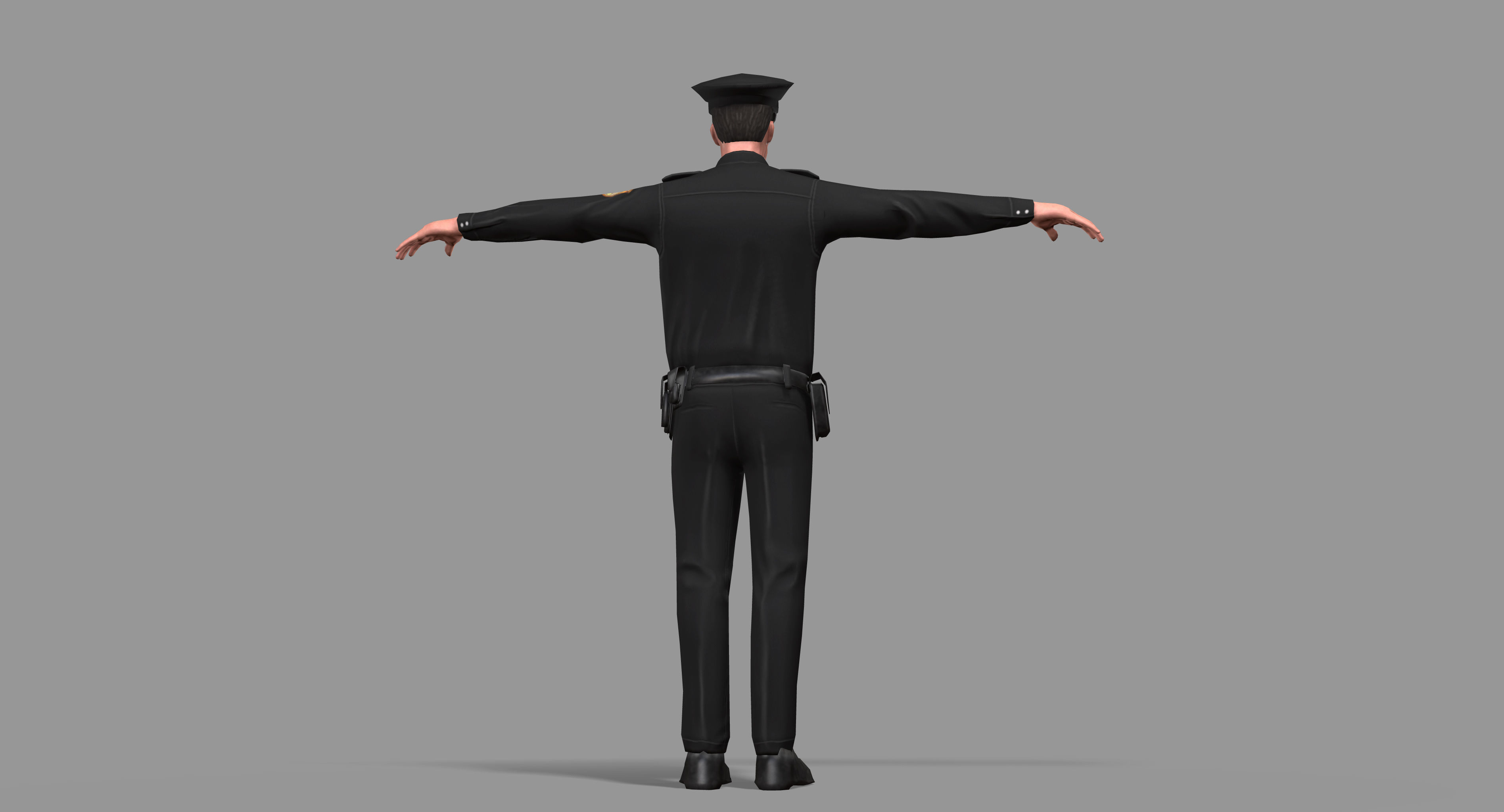 Police Man Low-poly 3D model_20
