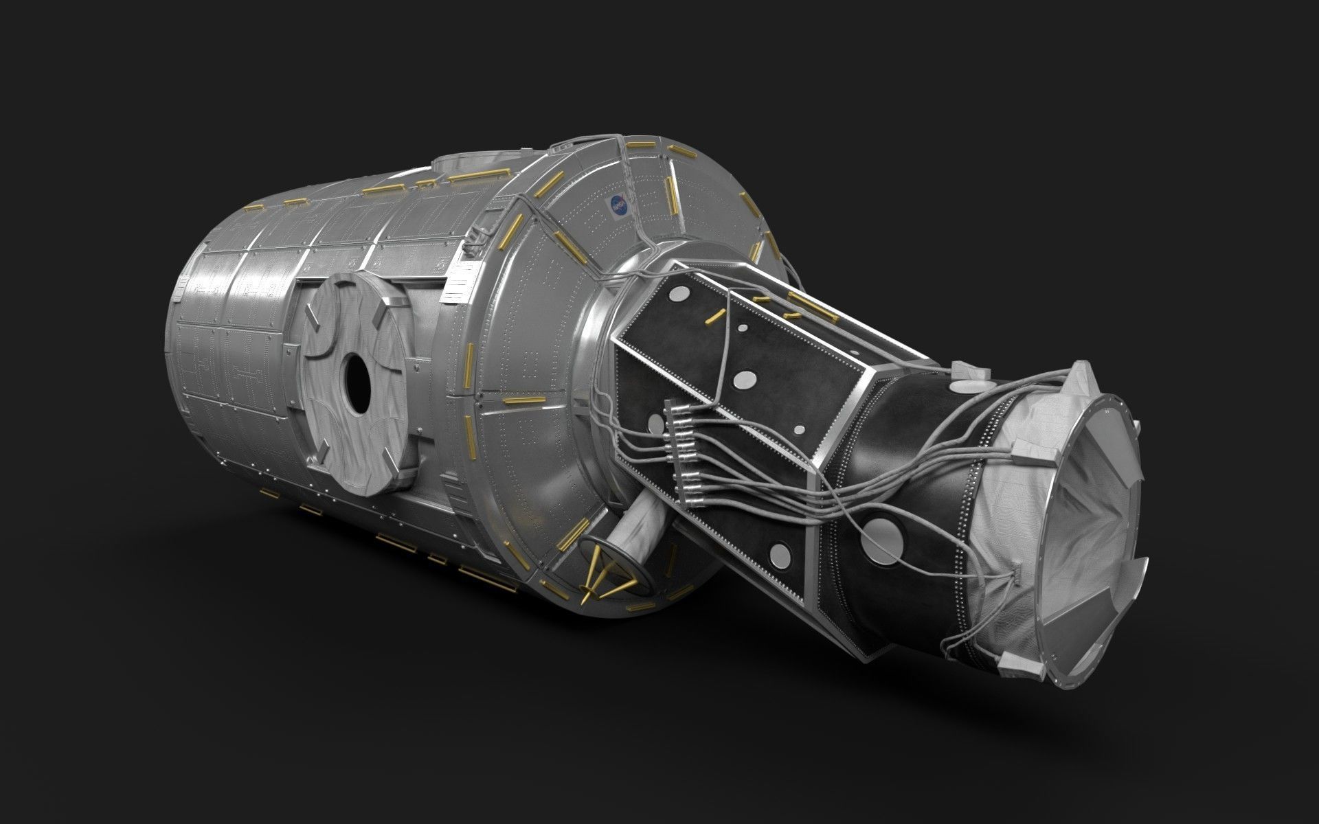 Node Two Harmony module on International Space Station 3D model_17