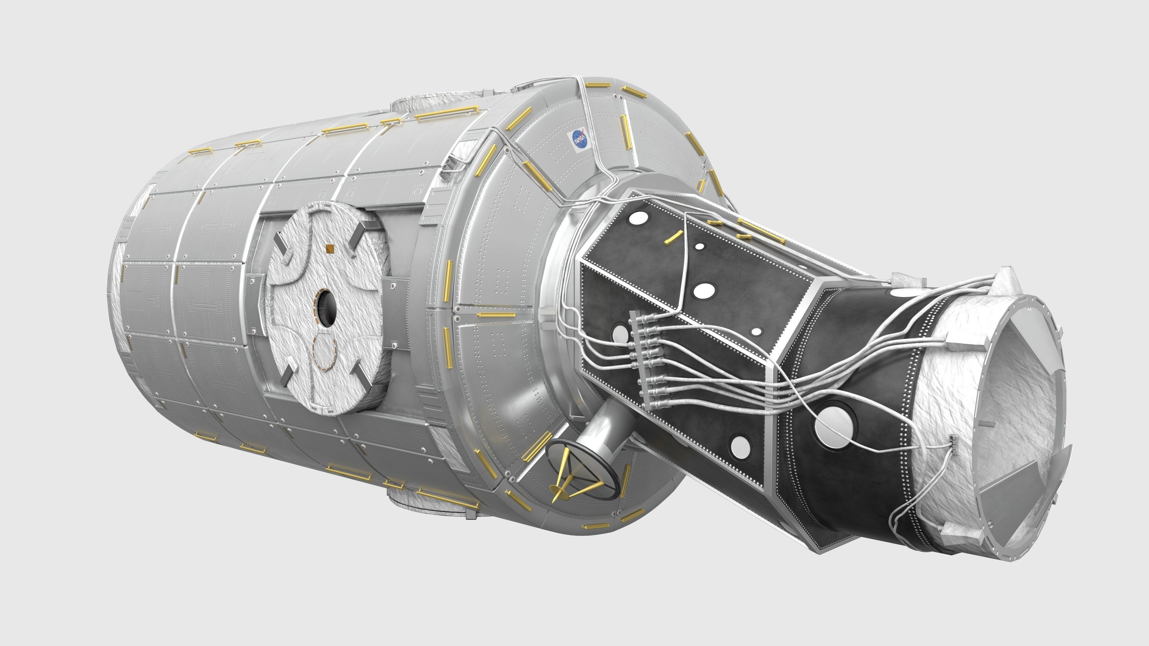 Node Two Harmony module on International Space Station 3D model_2