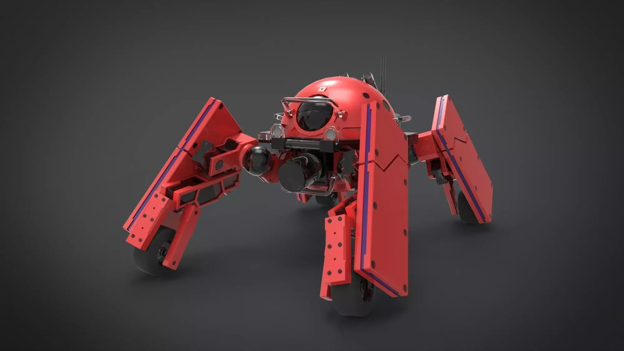 Logicoma futuristic robot Low-poly 3D model_0