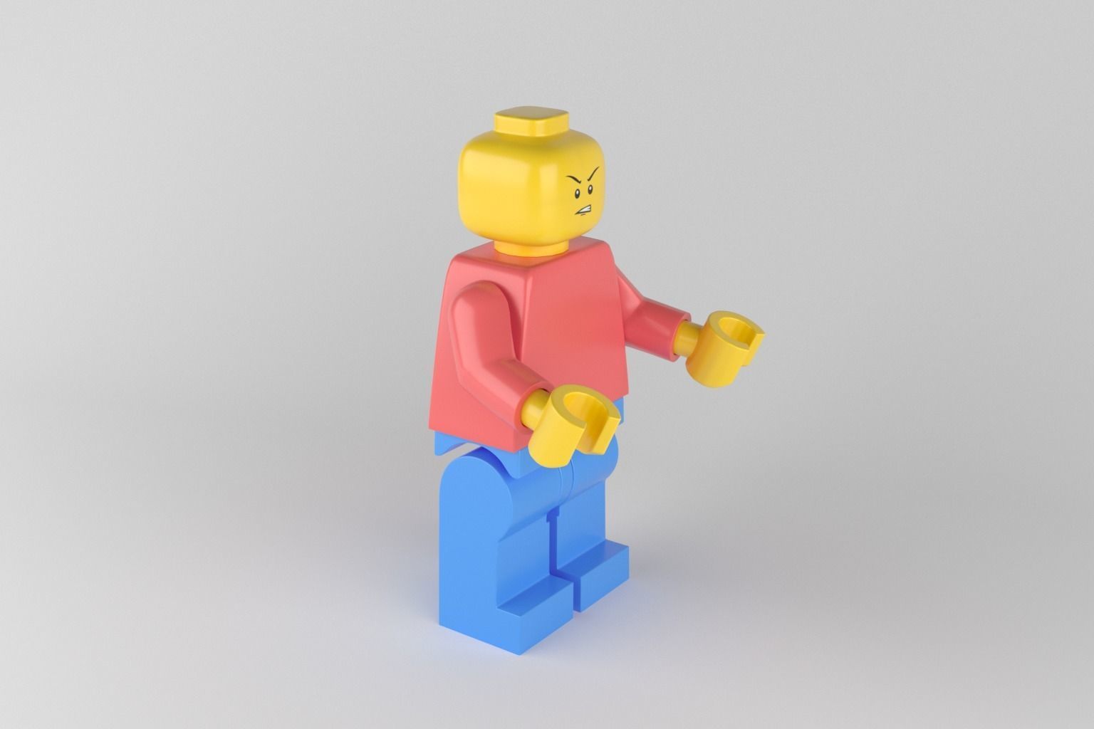 Lego Person Low-poly 3D model_2