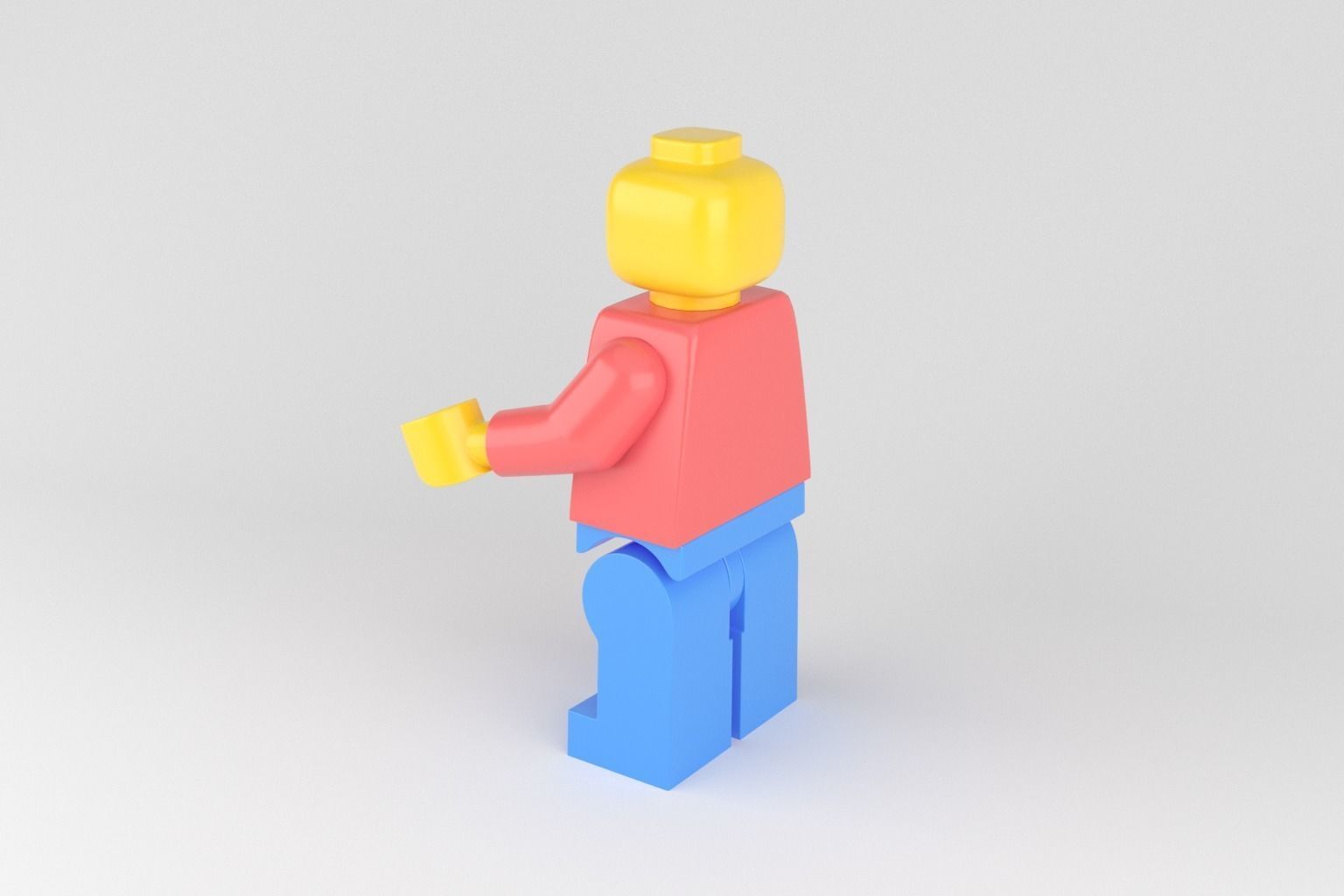 Lego Person Low-poly 3D model_4
