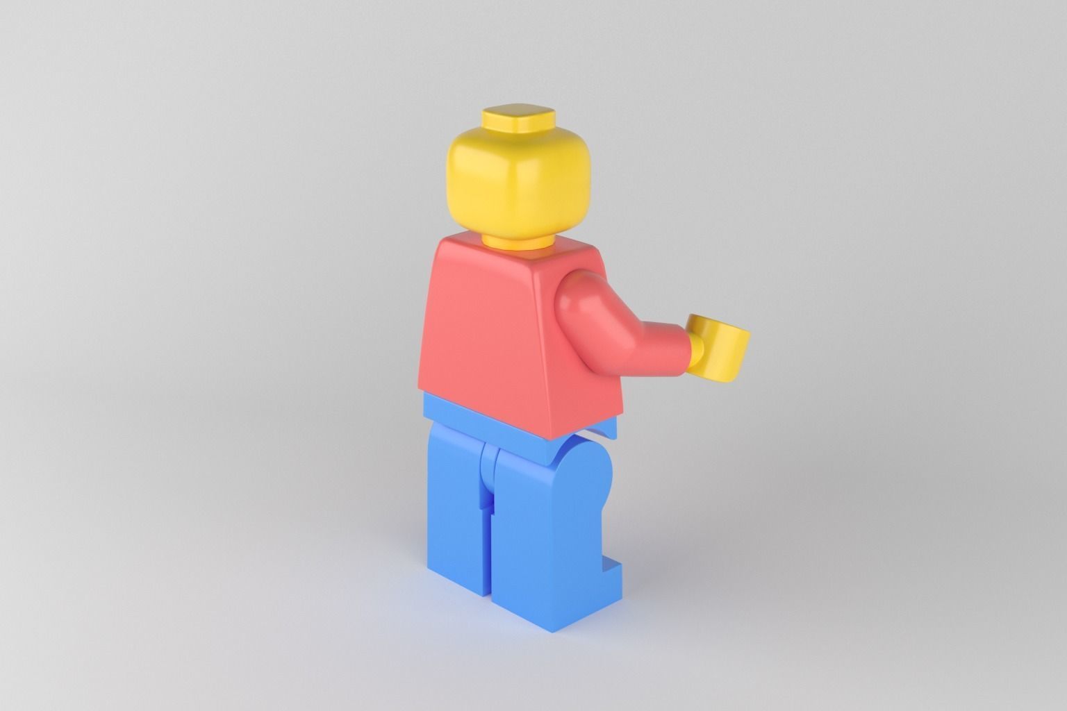 Lego Person Low-poly 3D model_3