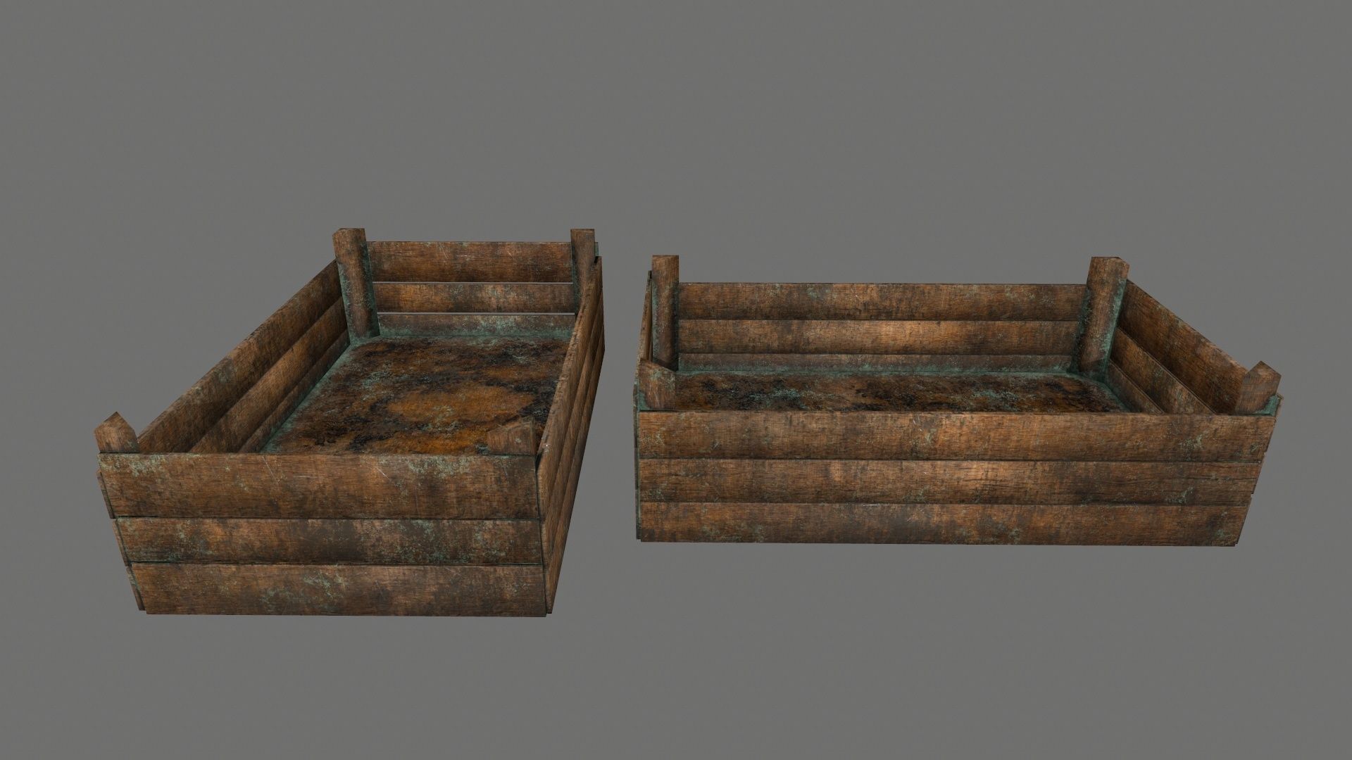 Blacksmith set wooden kitchen with pots and pans Low-poly 3D model_17
