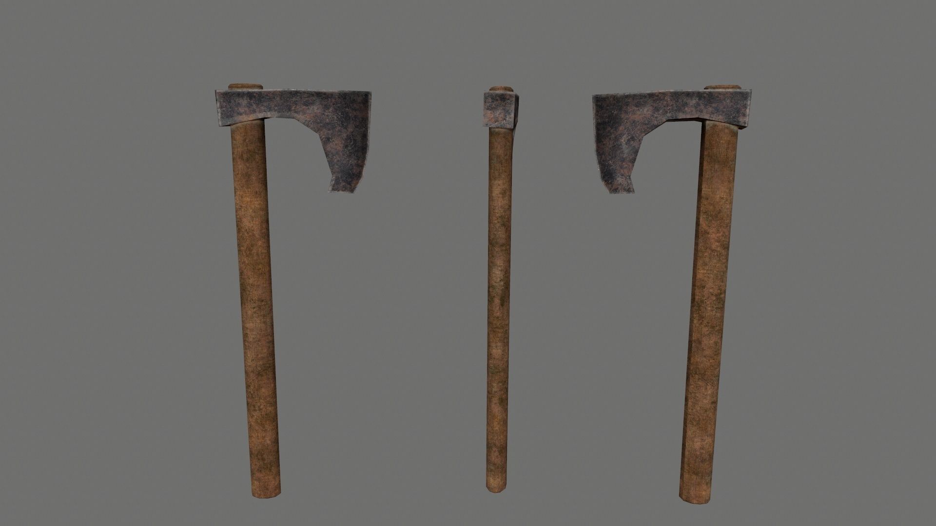 Blacksmith set wooden kitchen with pots and pans Low-poly 3D model_34