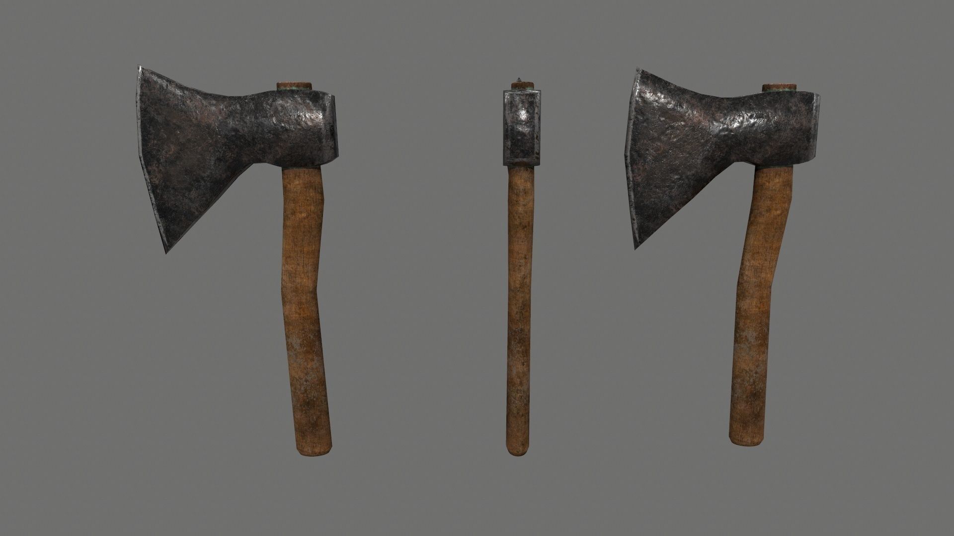 Blacksmith set wooden kitchen with pots and pans Low-poly 3D model_38