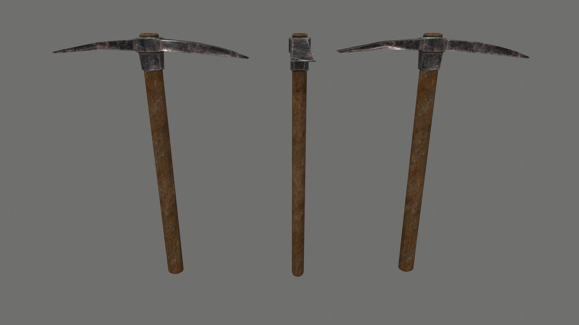 Blacksmith set wooden kitchen with pots and pans Low-poly 3D model_30