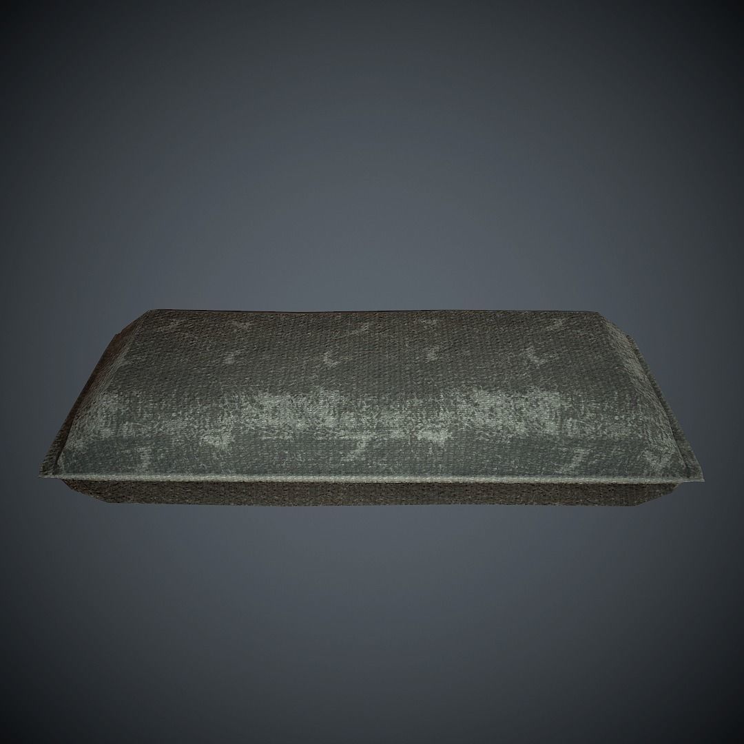 Sandbag PBR Low Poly pillow Low-poly 3D model_5
