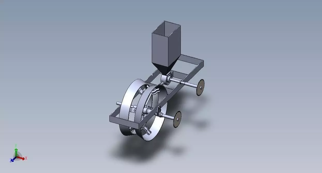 Planter machine tool with wheel Free 3D model_0