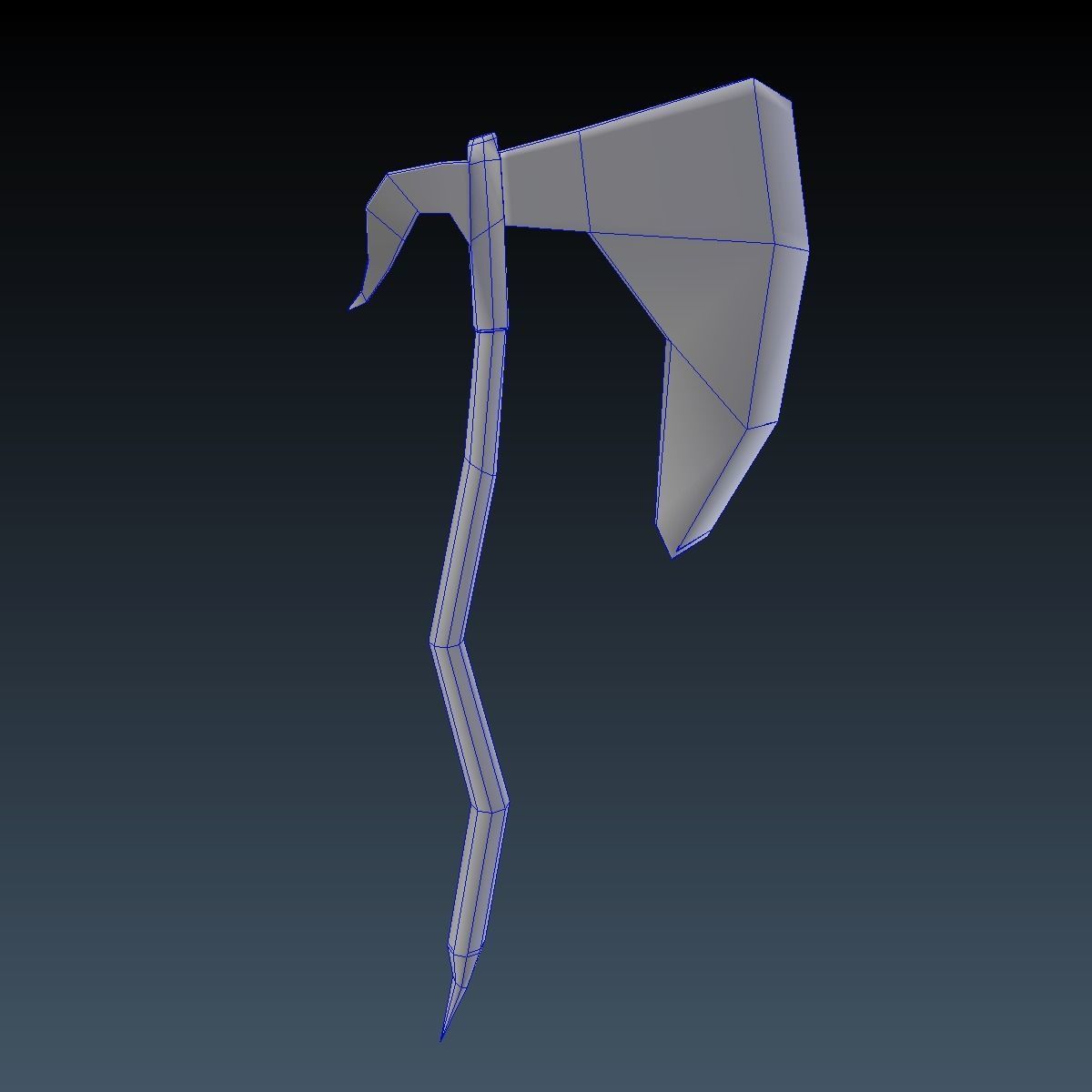 Low Poly War Axe Low-poly 3D model_11