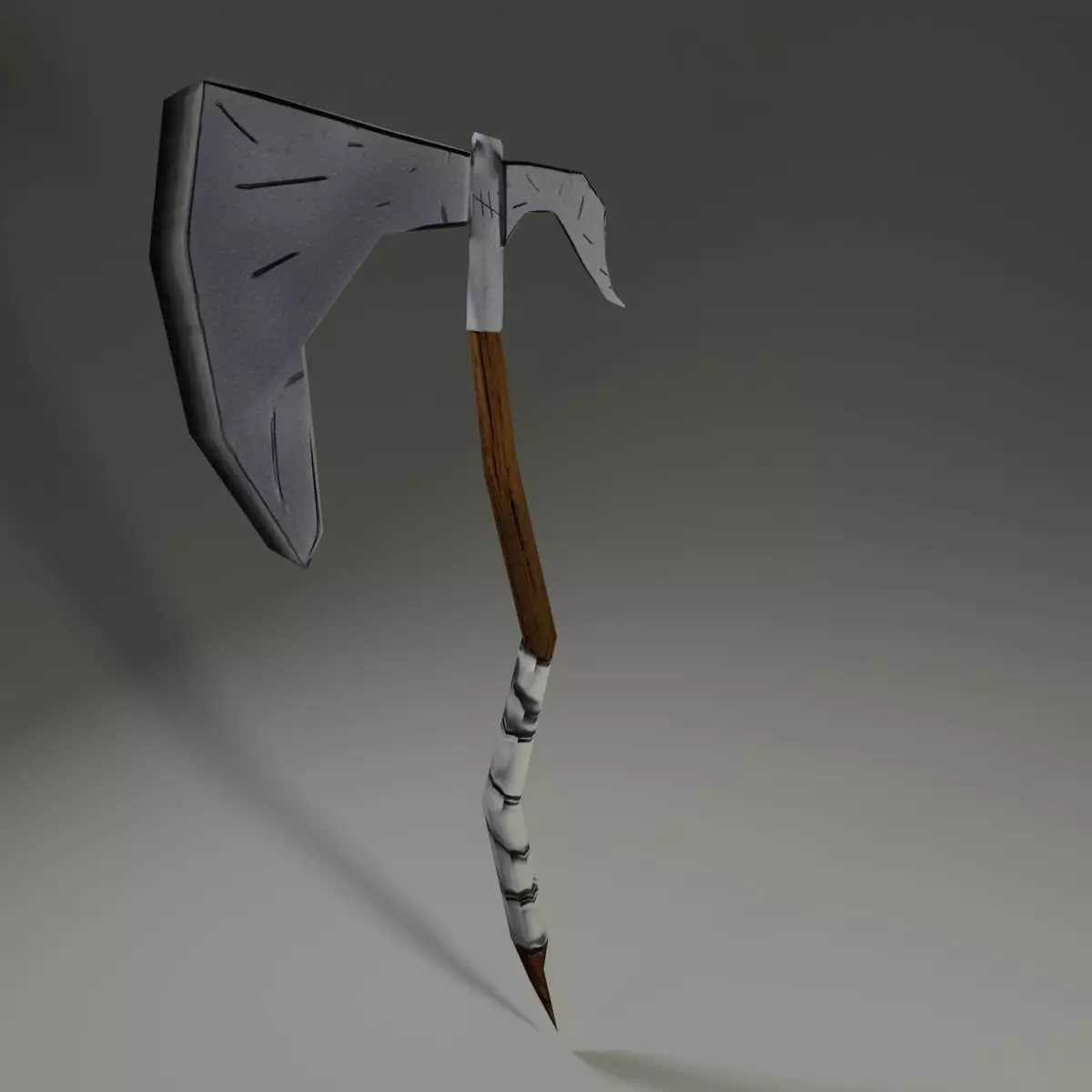 Low Poly War Axe Low-poly 3D model_0