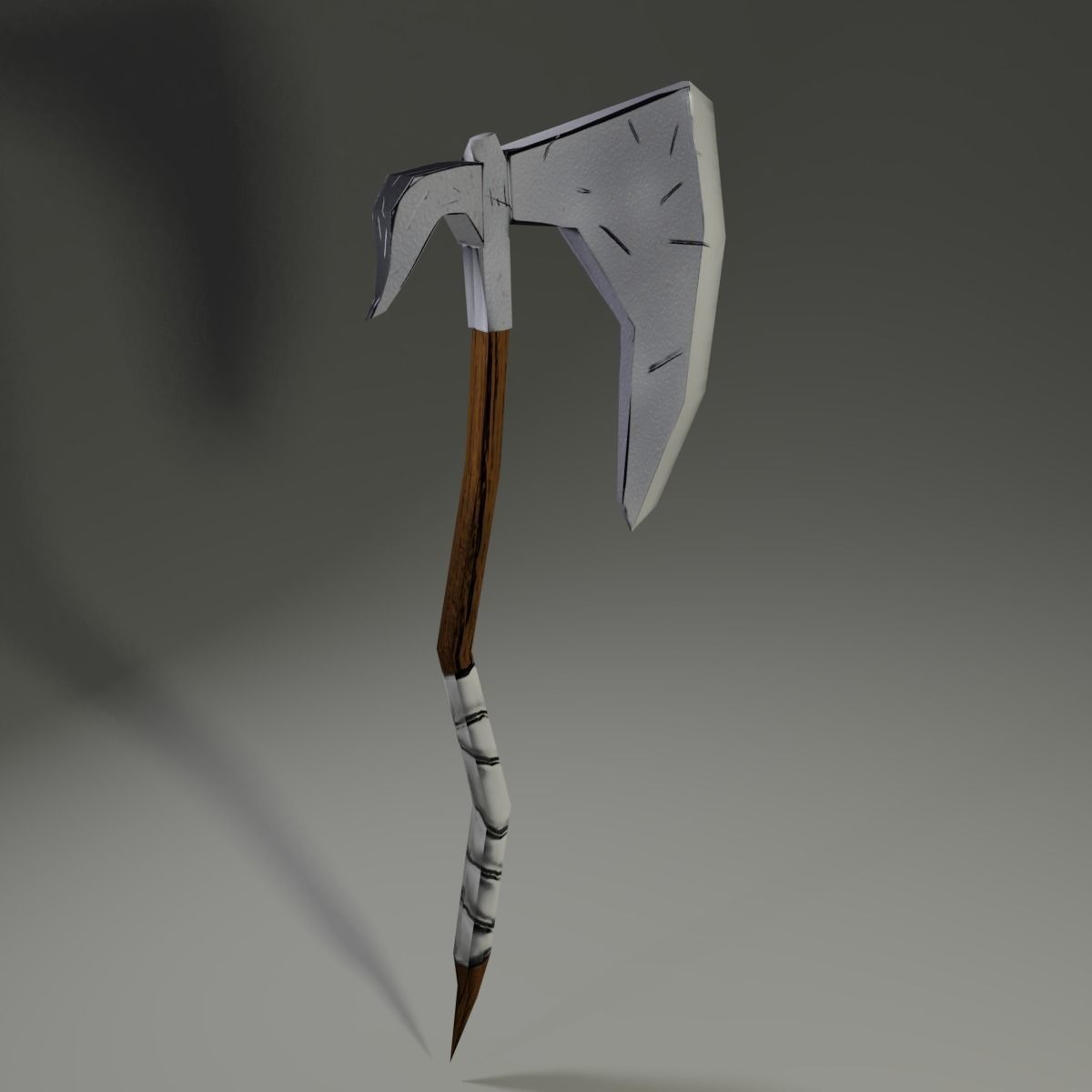 Low Poly War Axe Low-poly 3D model_3