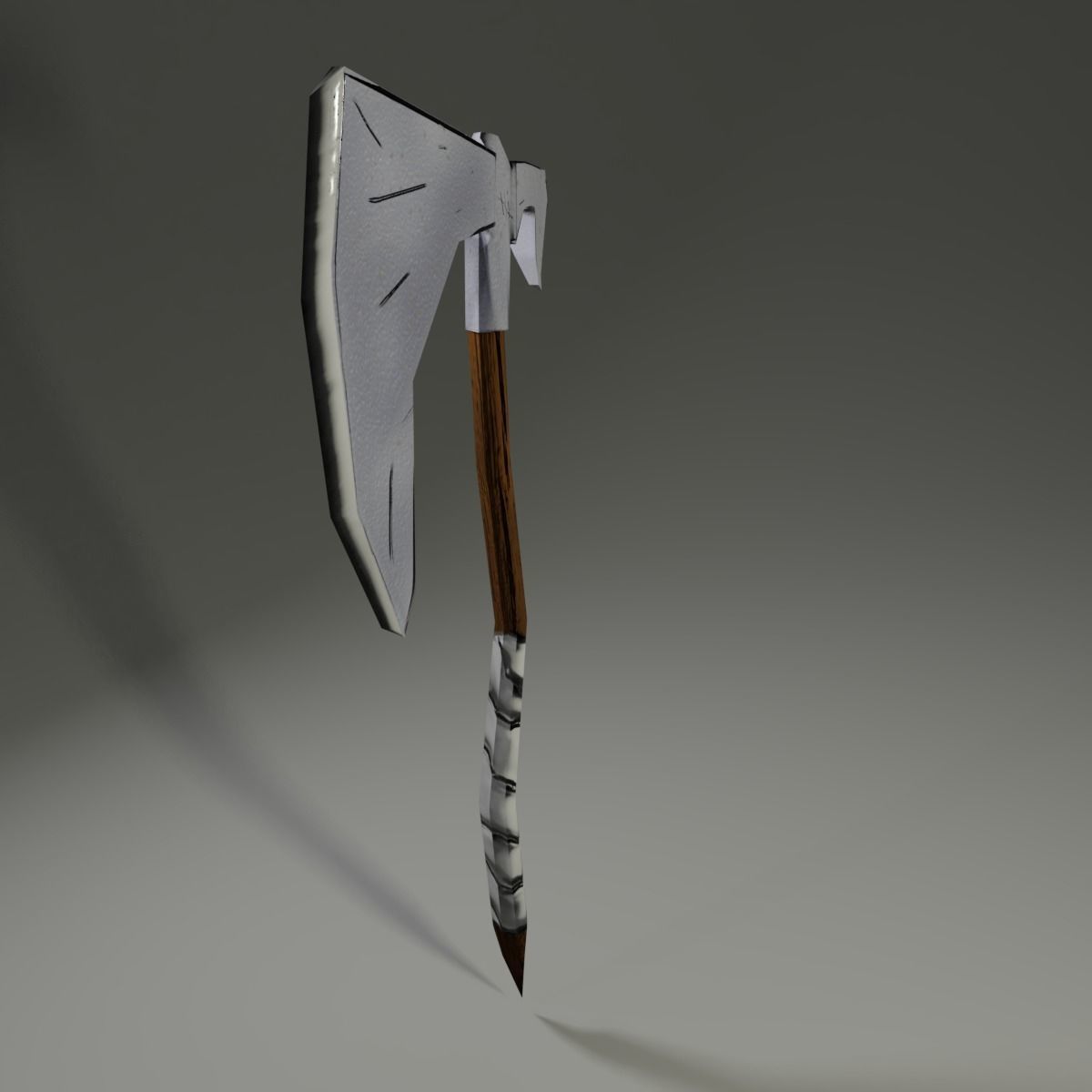 Low Poly War Axe Low-poly 3D model_4