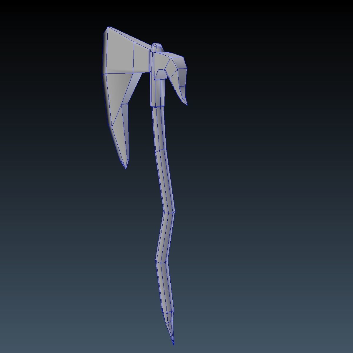 Low Poly War Axe Low-poly 3D model_8