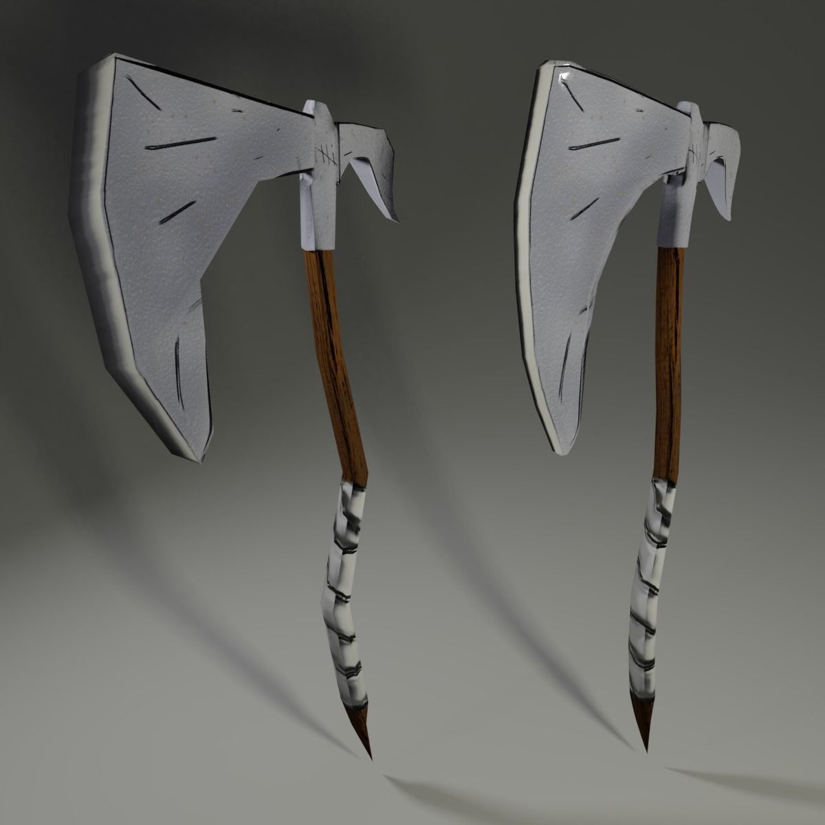 Low Poly War Axe Low-poly 3D model_13