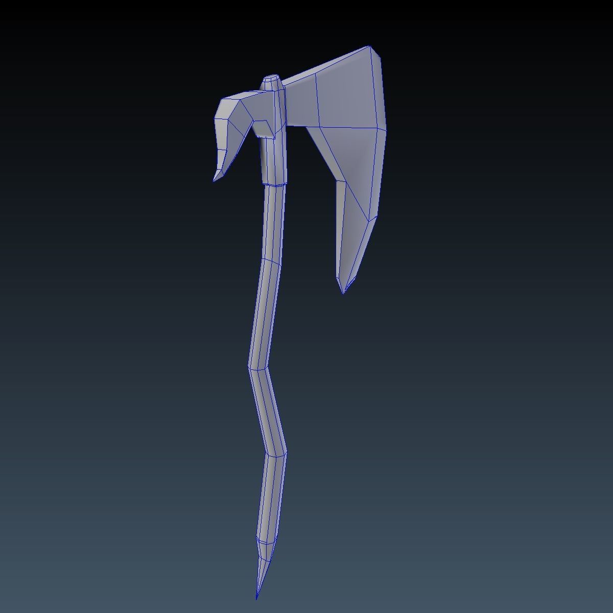 Low Poly War Axe Low-poly 3D model_7