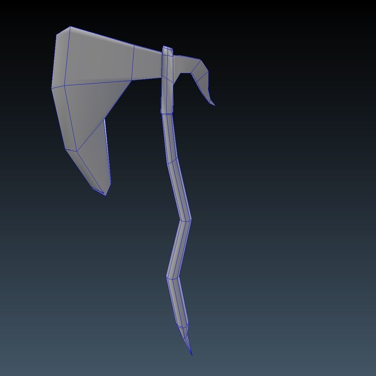 Low Poly War Axe Low-poly 3D model_10