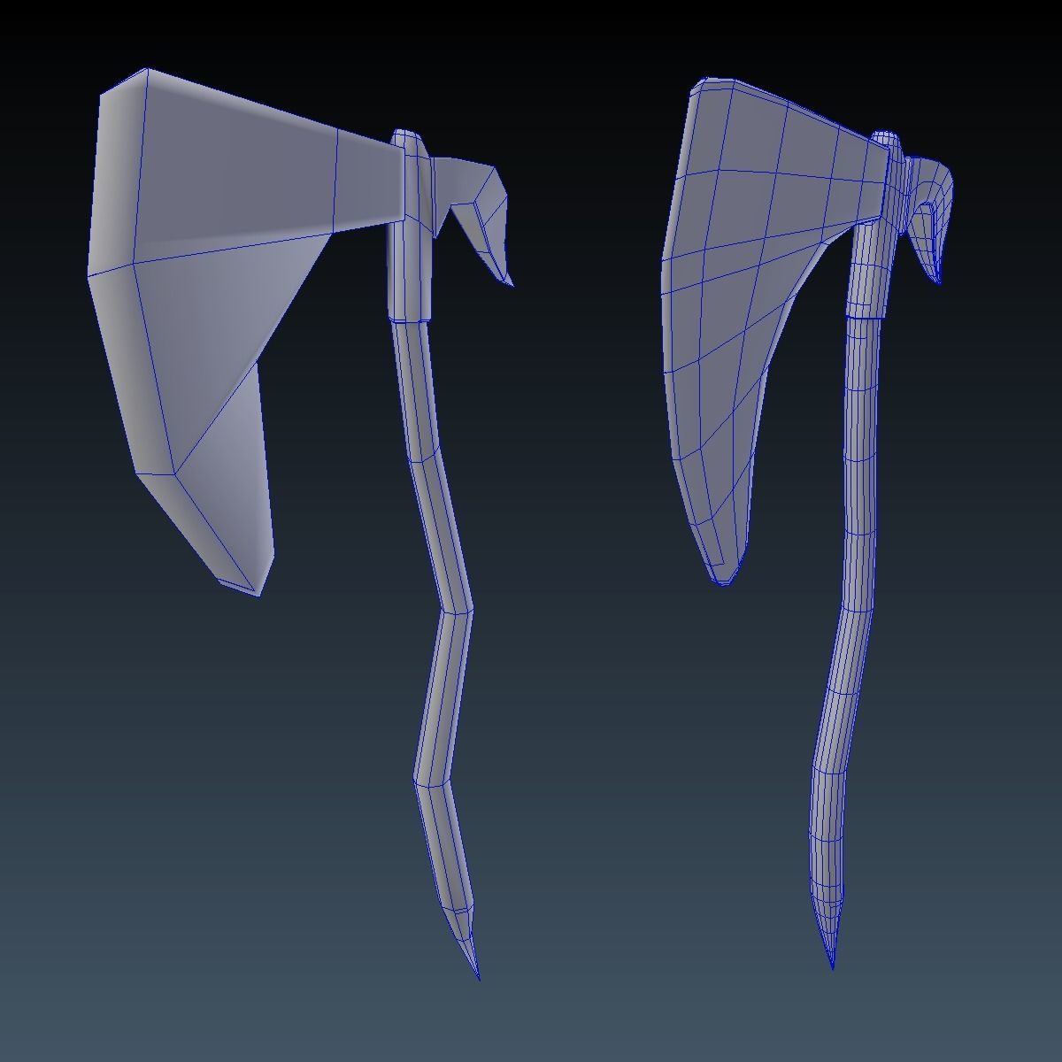Low Poly War Axe Low-poly 3D model_14