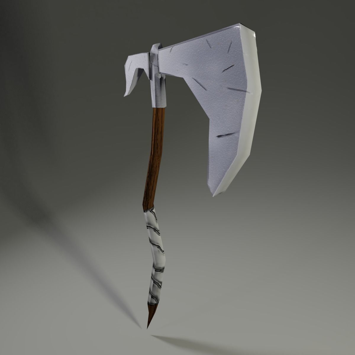 Low Poly War Axe Low-poly 3D model_6