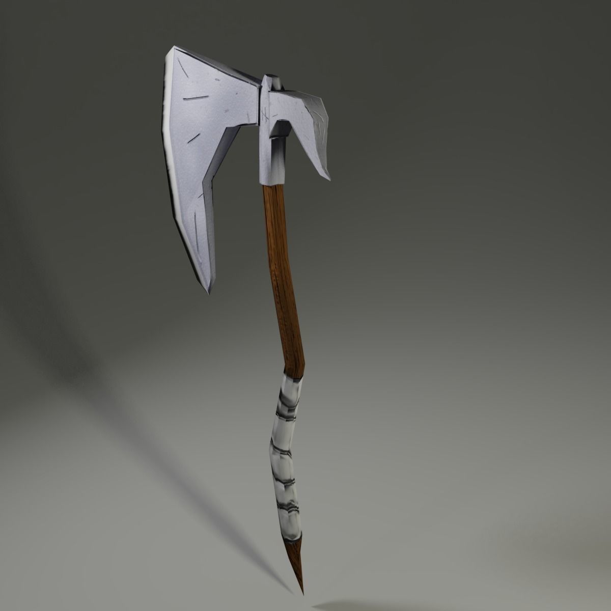 Low Poly War Axe Low-poly 3D model_5