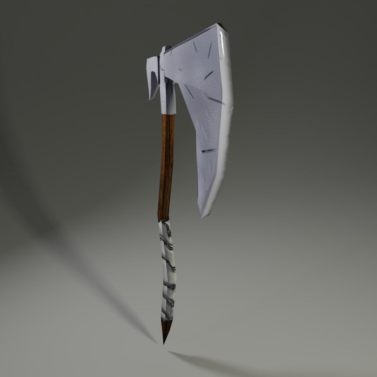 Low Poly War Axe Low-poly 3D model_2
