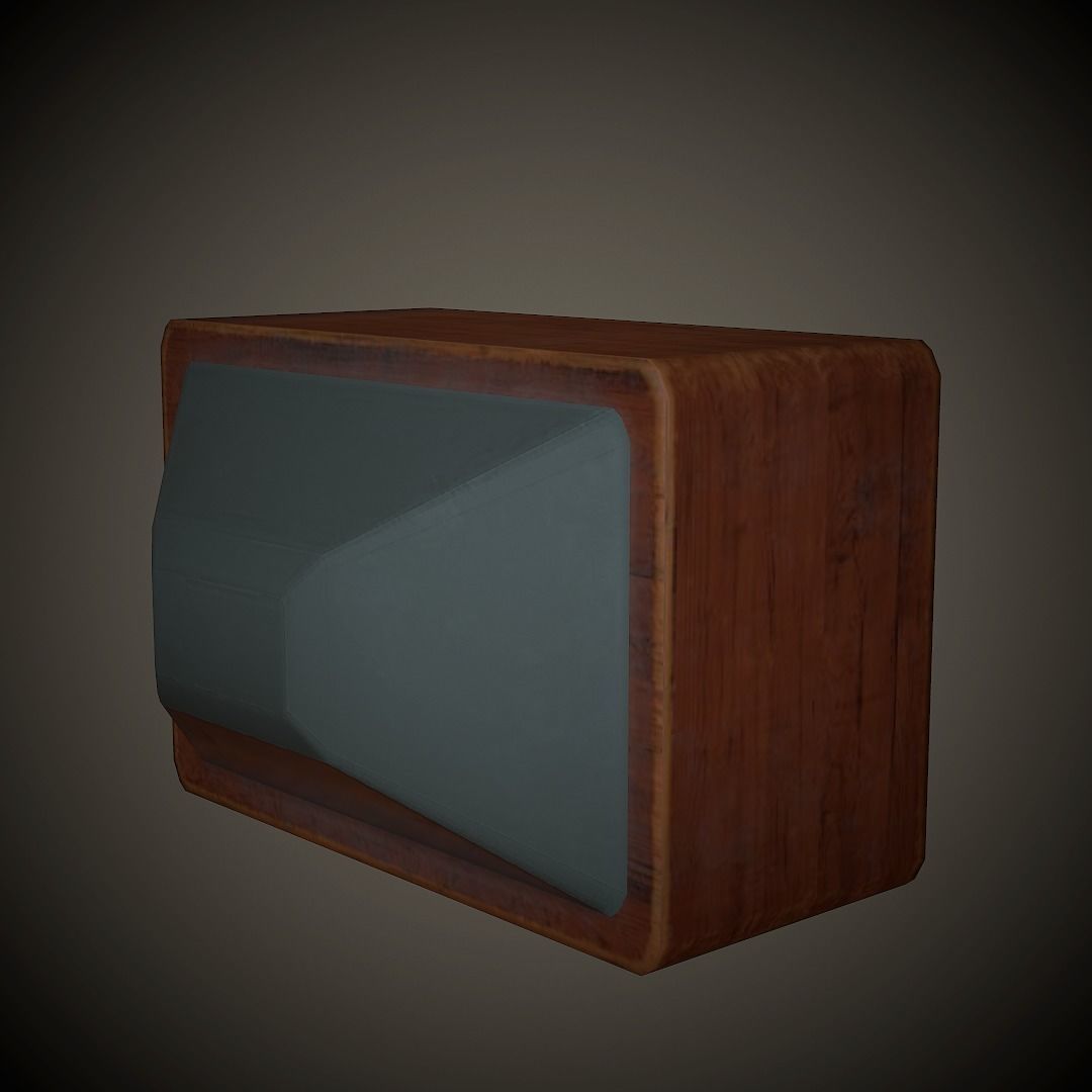 Old TV PBR Low Poly Low-poly 3D model_5