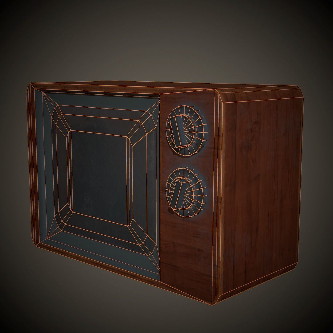 Old TV PBR Low Poly Low-poly 3D model_7