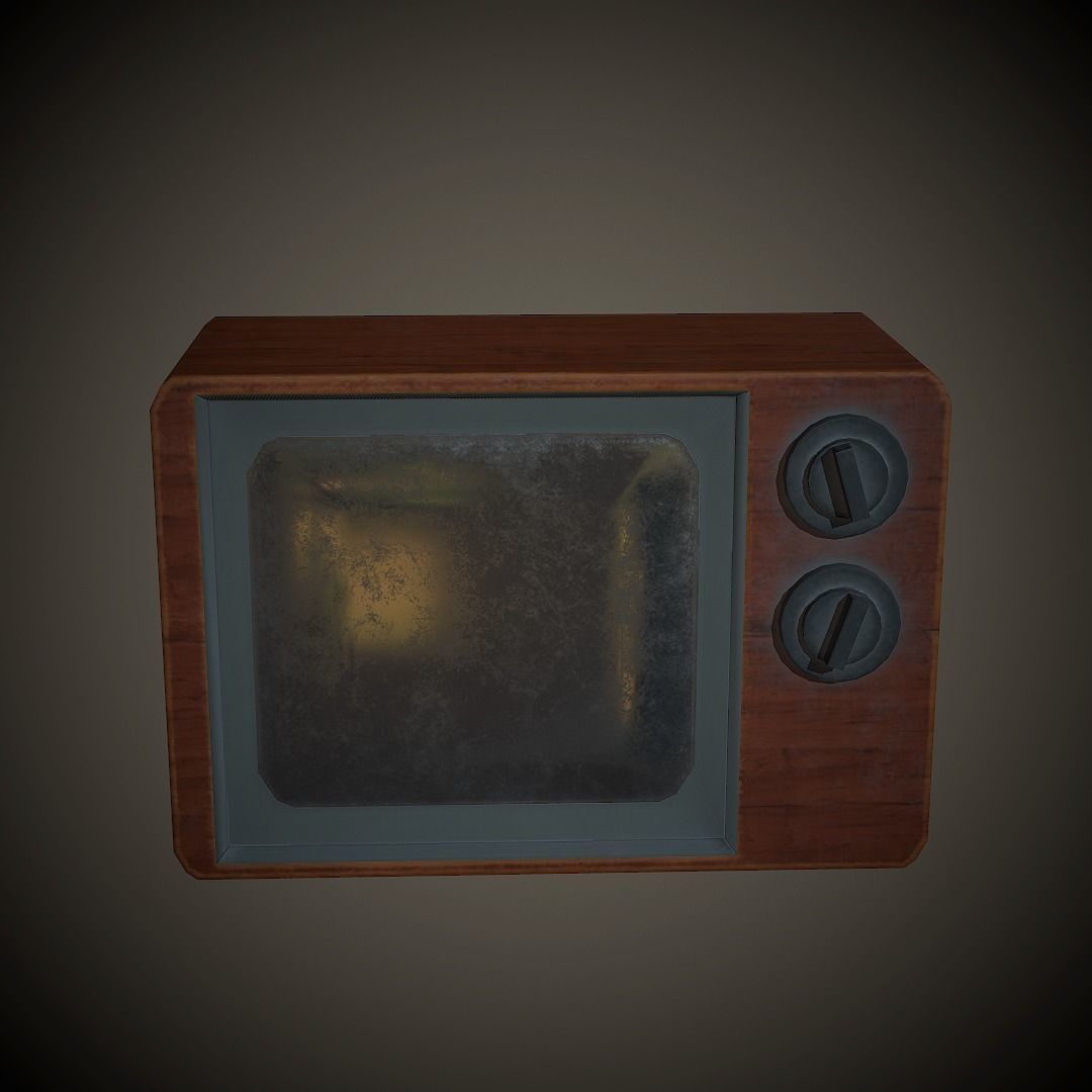Old TV PBR Low Poly Low-poly 3D model_3