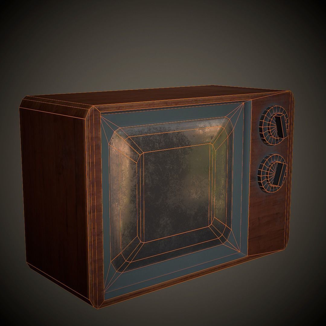 Old TV PBR Low Poly Low-poly 3D model_6