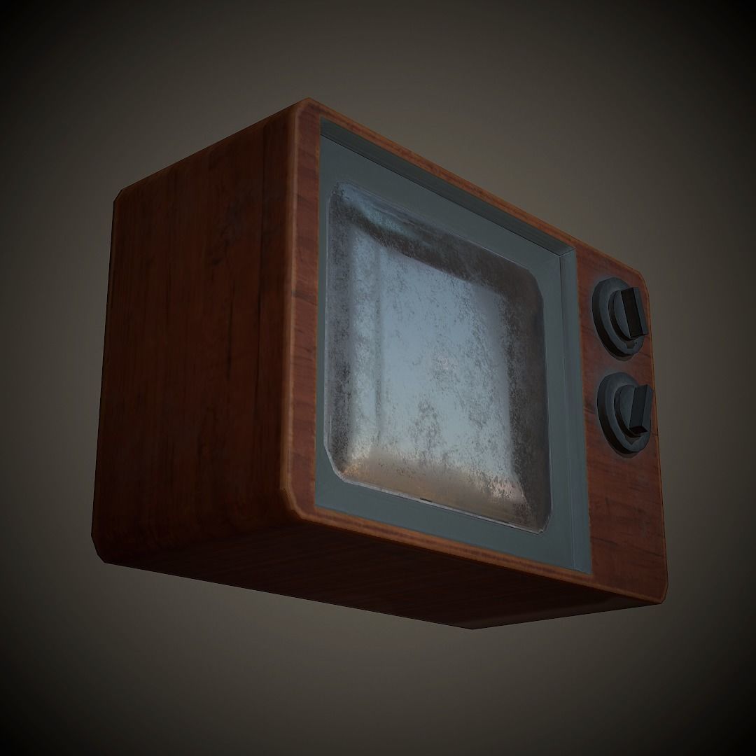 Old TV PBR Low Poly Low-poly 3D model_1
